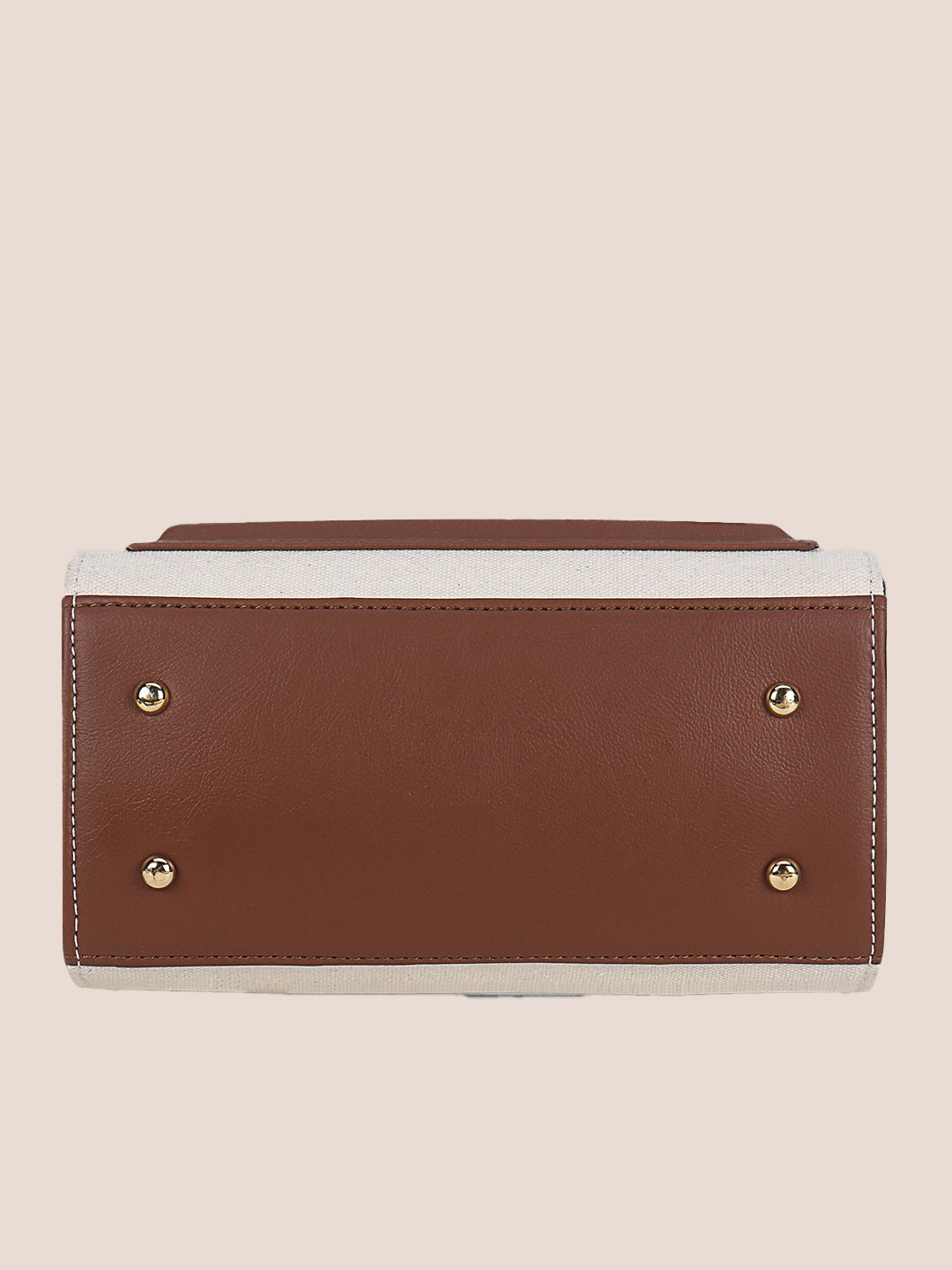 Off White- Tan Canvas Handbag with Detachable Sling Belt