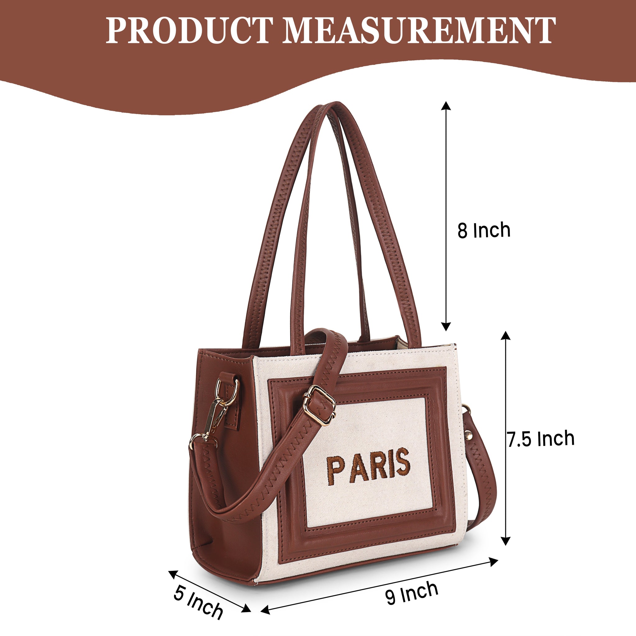 Off White- Tan Canvas Handbag with Detachable Sling Belt