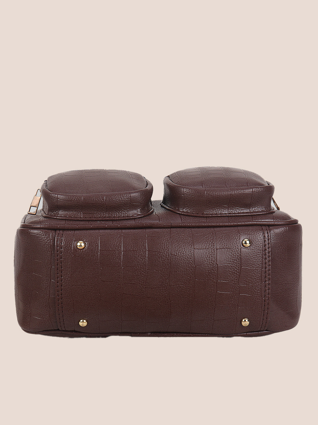 Brown Synthetic Leather Handbag for Women