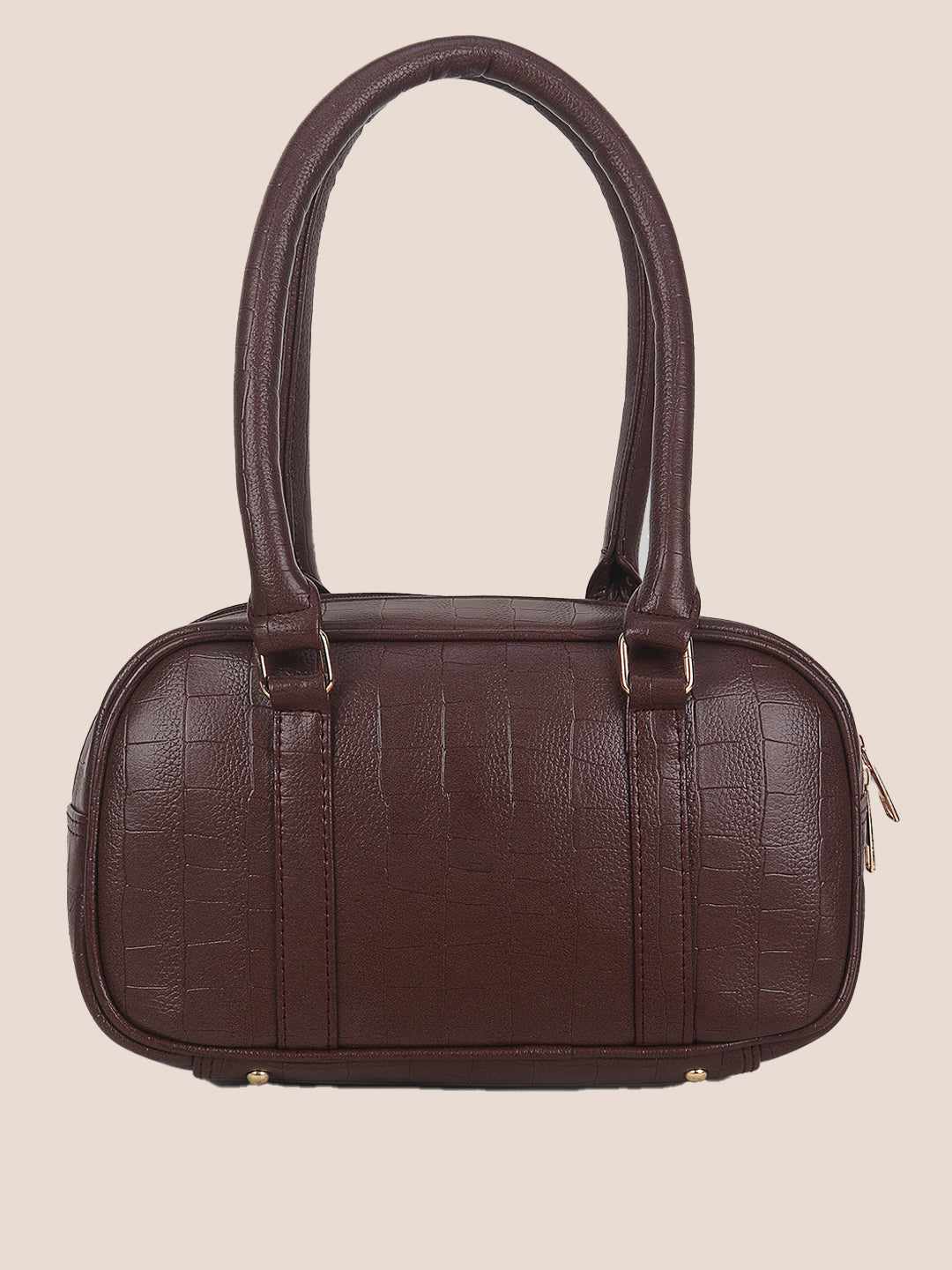 Brown Synthetic Leather Handbag for Women