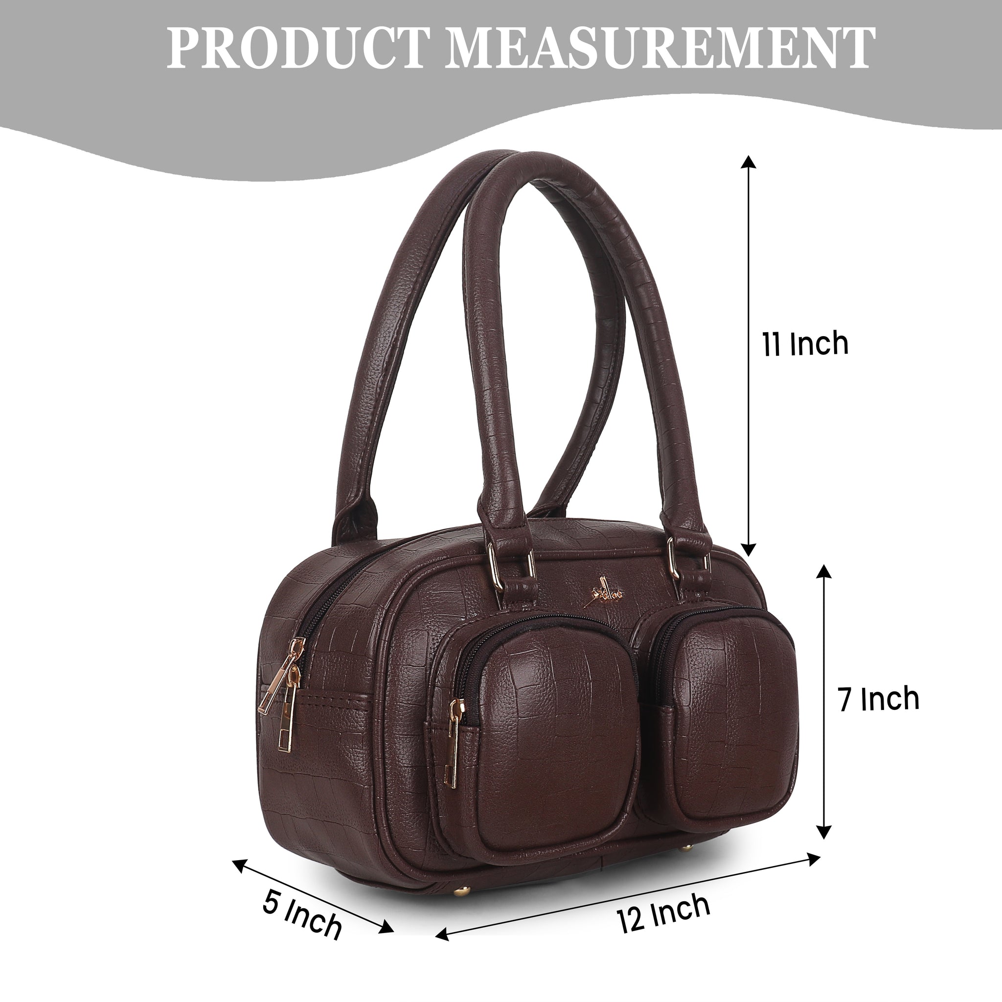Brown Synthetic Leather Handbag for Women