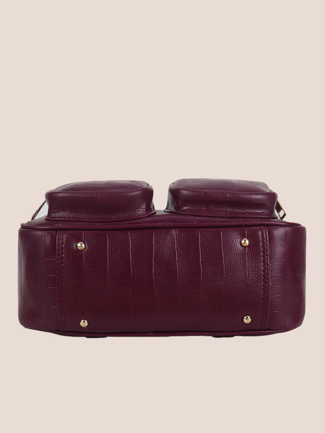 Maroon Synthetic Leather Handbag for Women