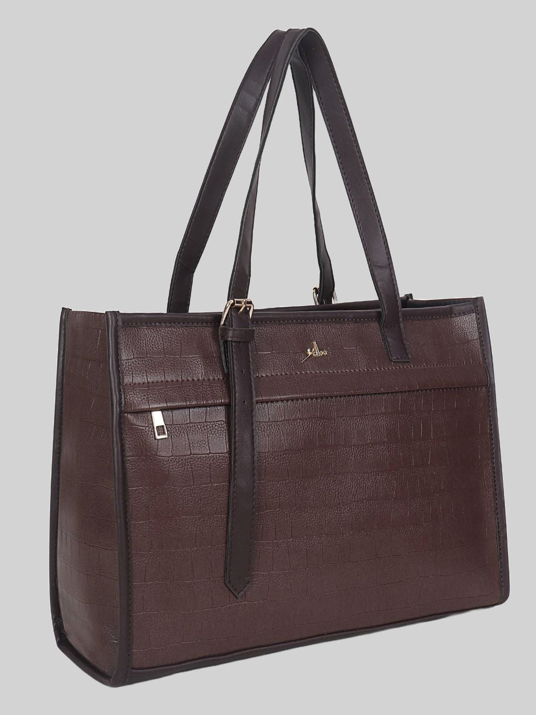 Women's Brown Synthetic Leather Handbag