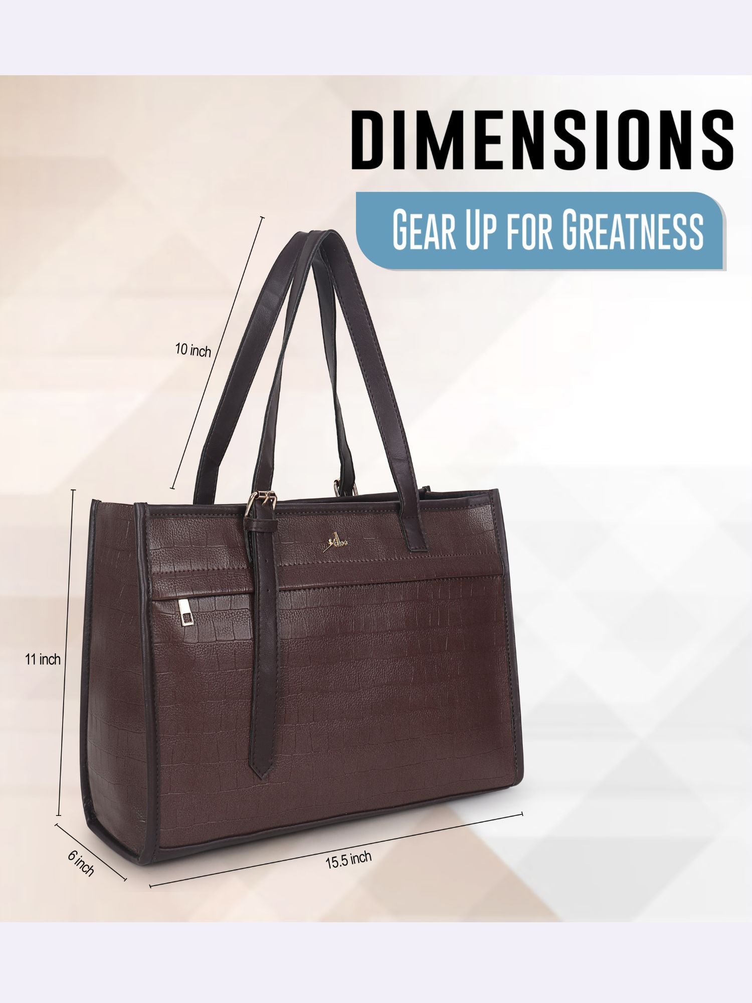 Women's Brown Synthetic Leather Handbag