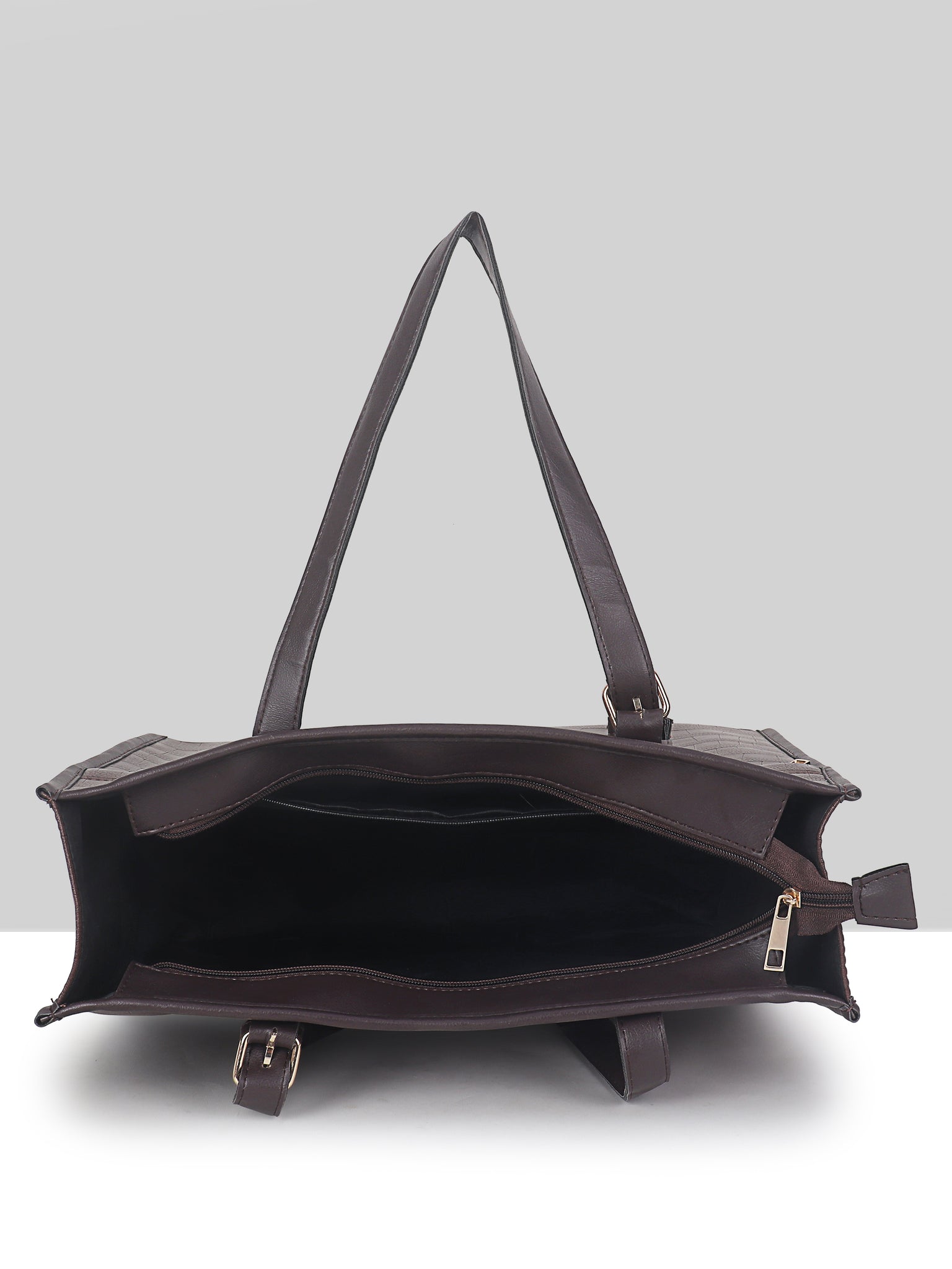 Women's Brown Synthetic Leather Handbag