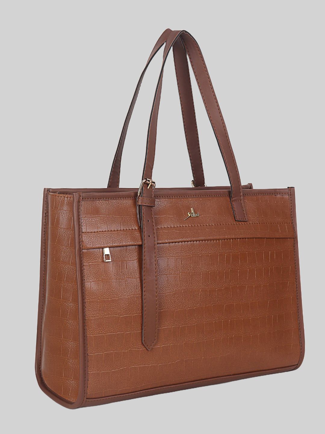 Women's Tan Synthetic Leather Handbag