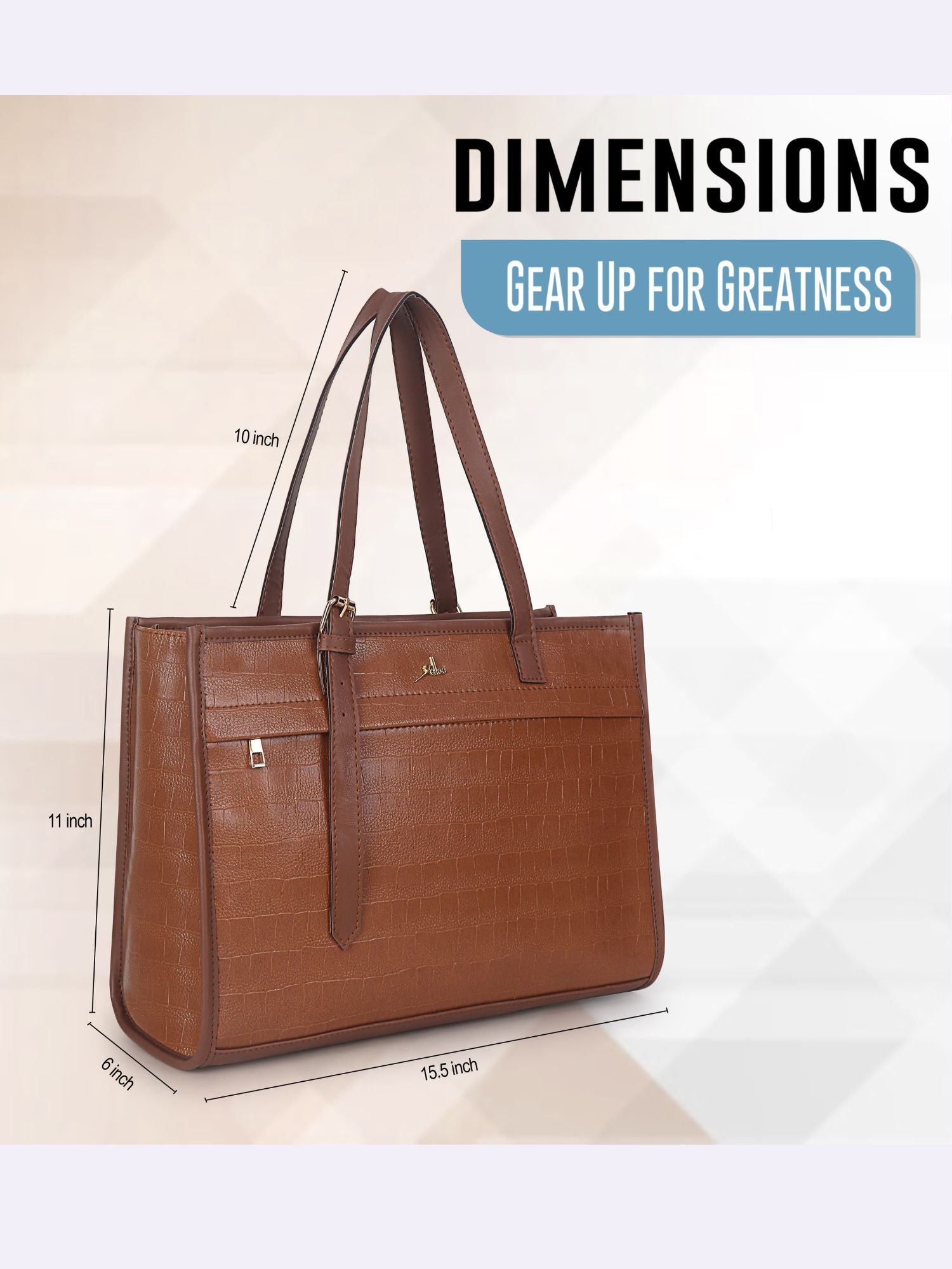 Women's Tan Synthetic Leather Handbag