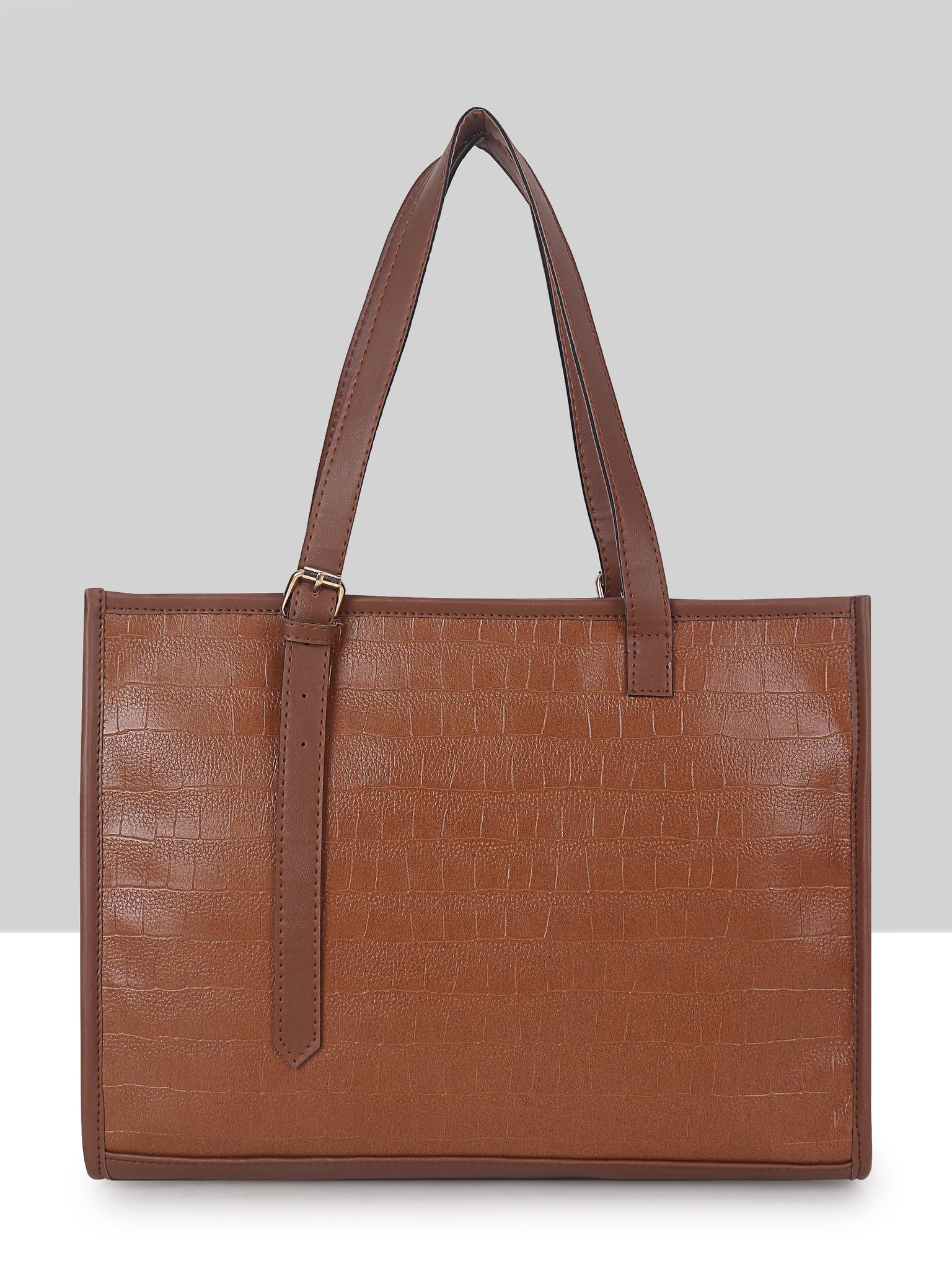 Women's Tan Synthetic Leather Handbag