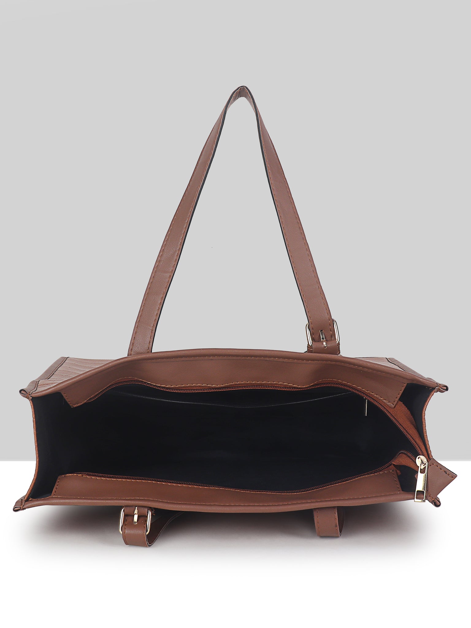 Women's Tan Synthetic Leather Handbag