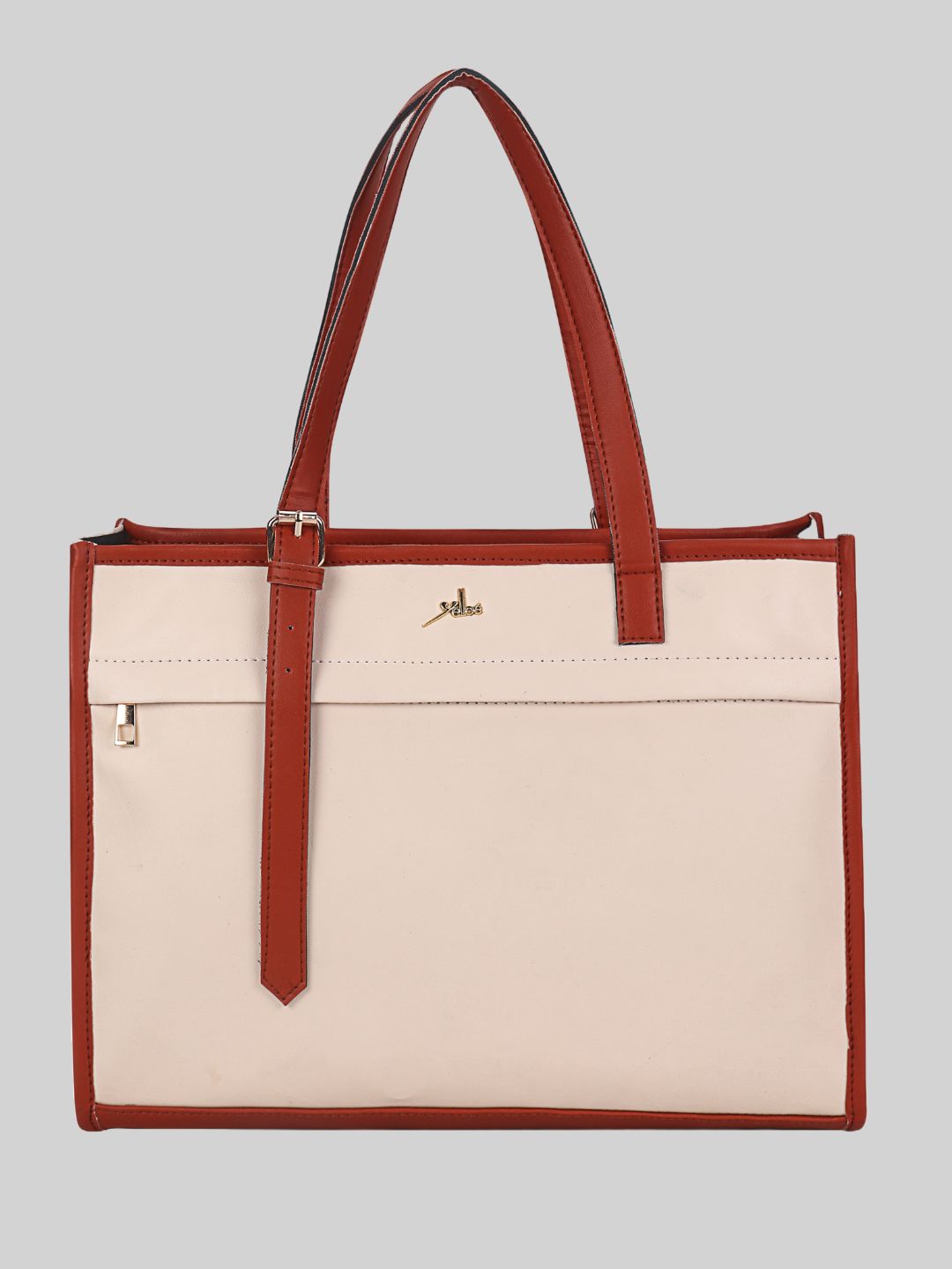 Women's Off White Synthetic Leather Handbag