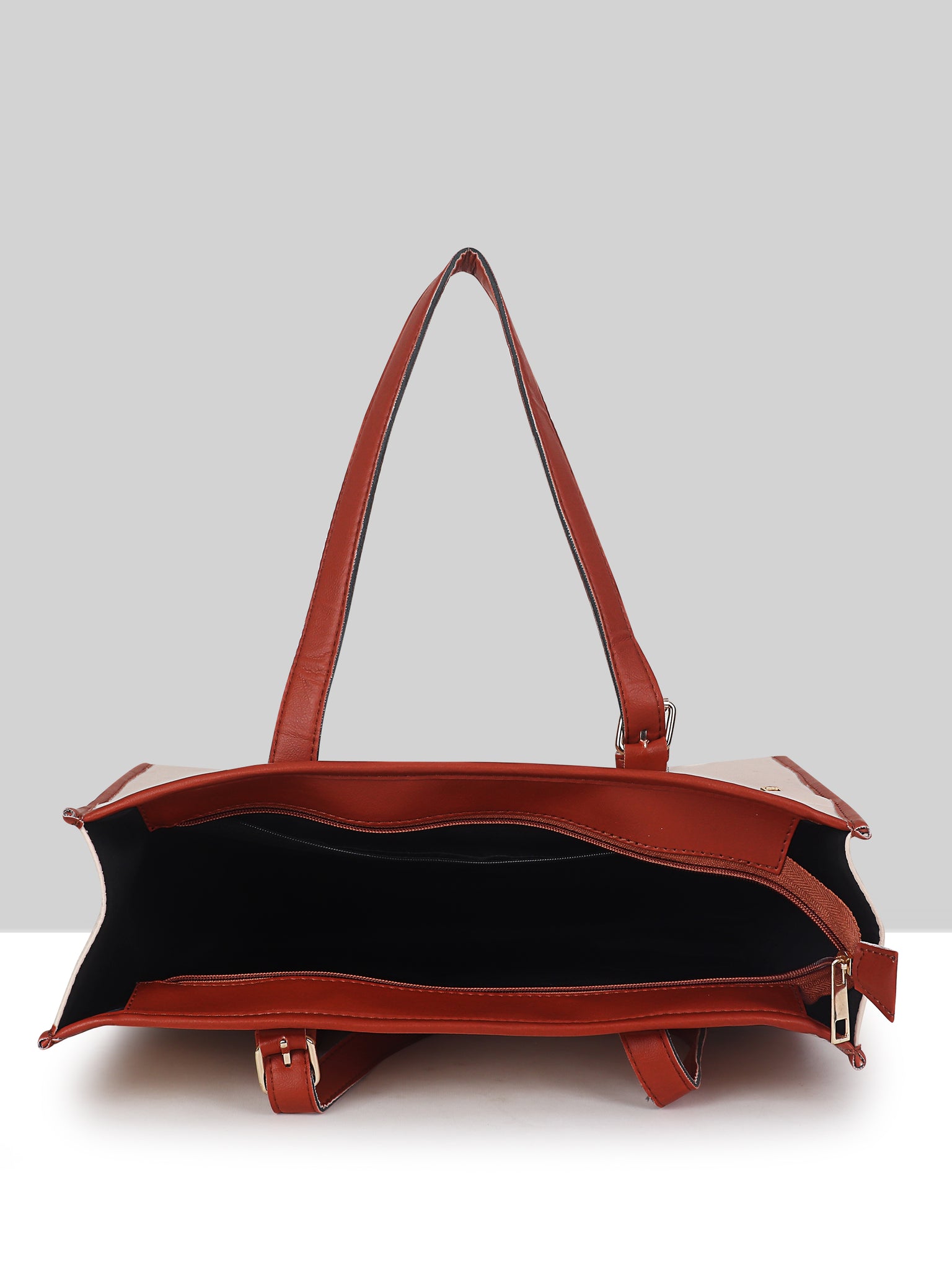 Women's Off White Synthetic Leather Handbag