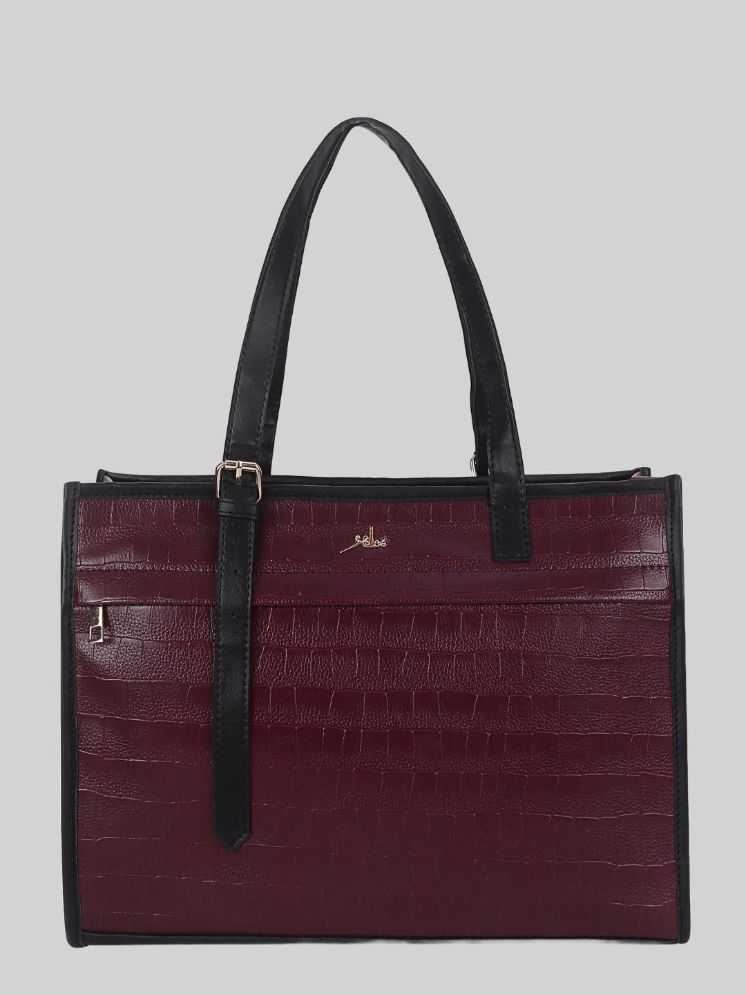 Women's Maroon Synthetic Leather Handbag