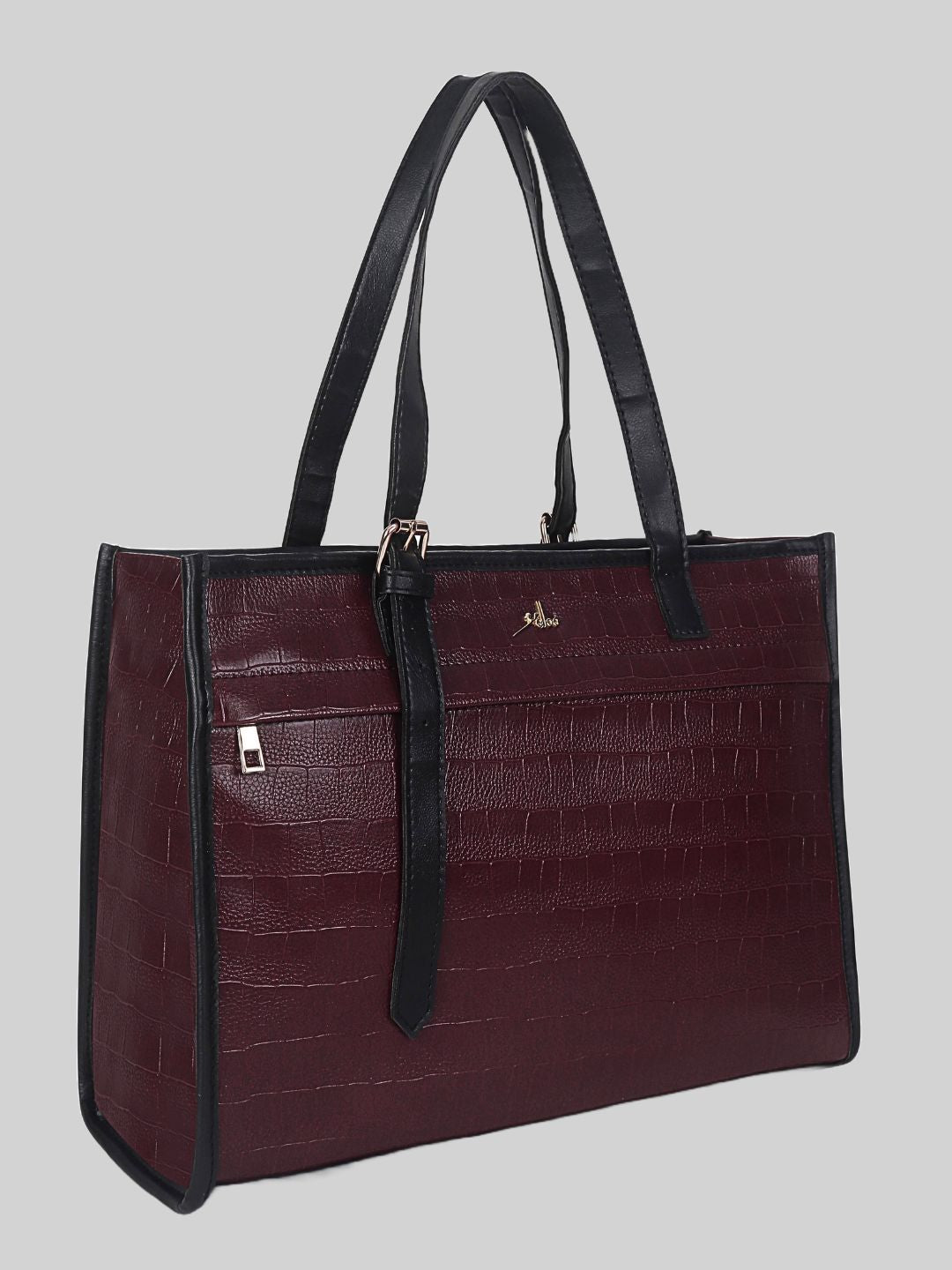 Women's Maroon Synthetic Leather Handbag
