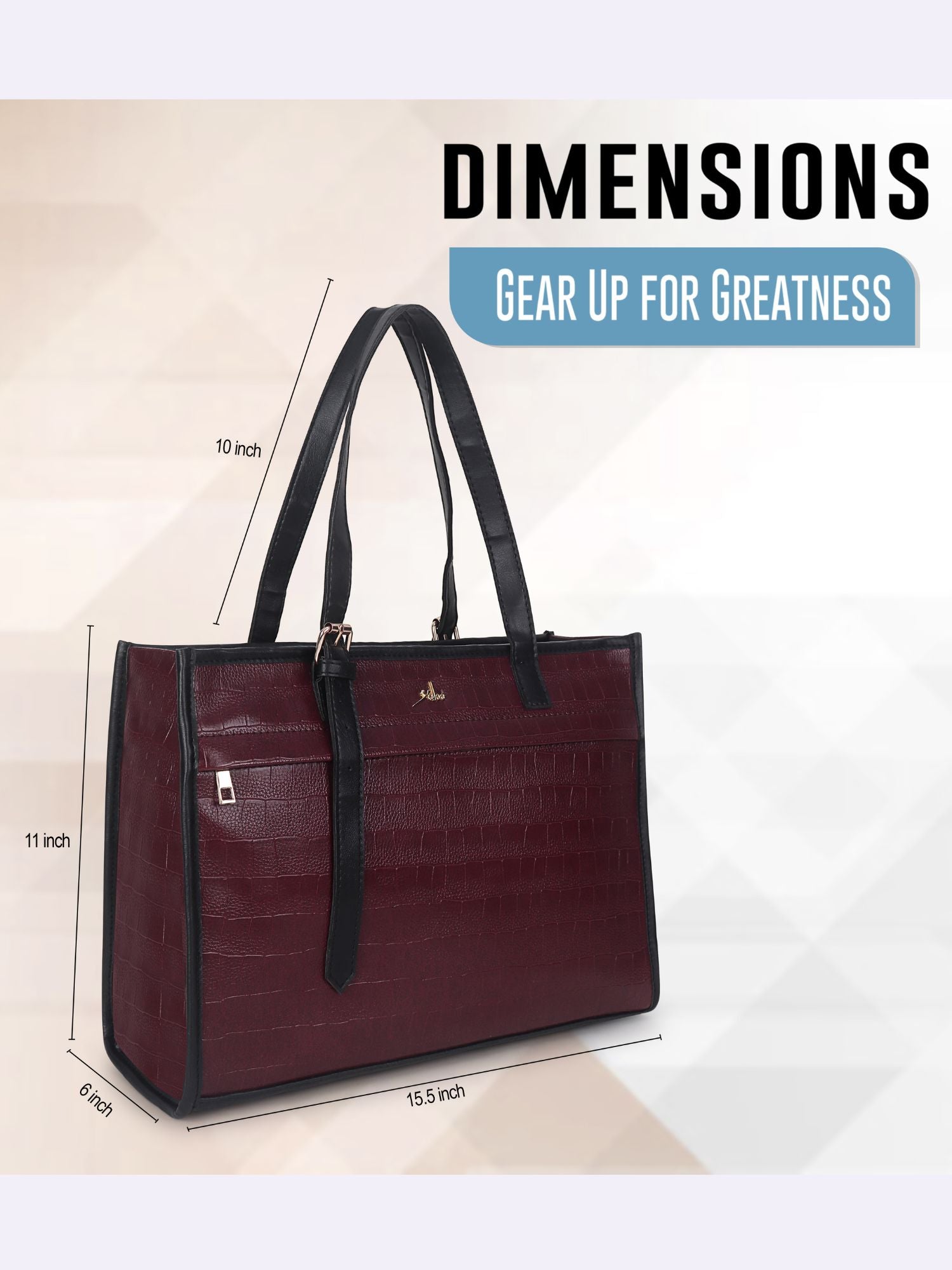 Women's Maroon Synthetic Leather Handbag