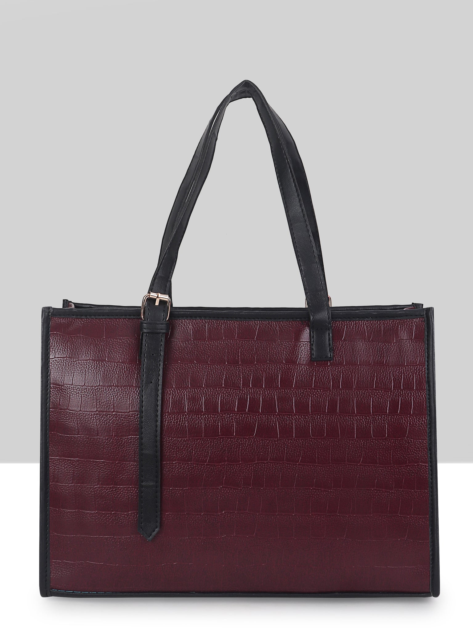 Women's Maroon Synthetic Leather Handbag