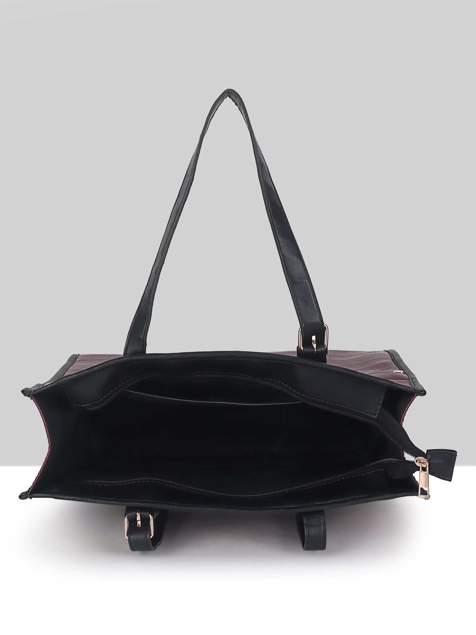 Women's Maroon Synthetic Leather Handbag