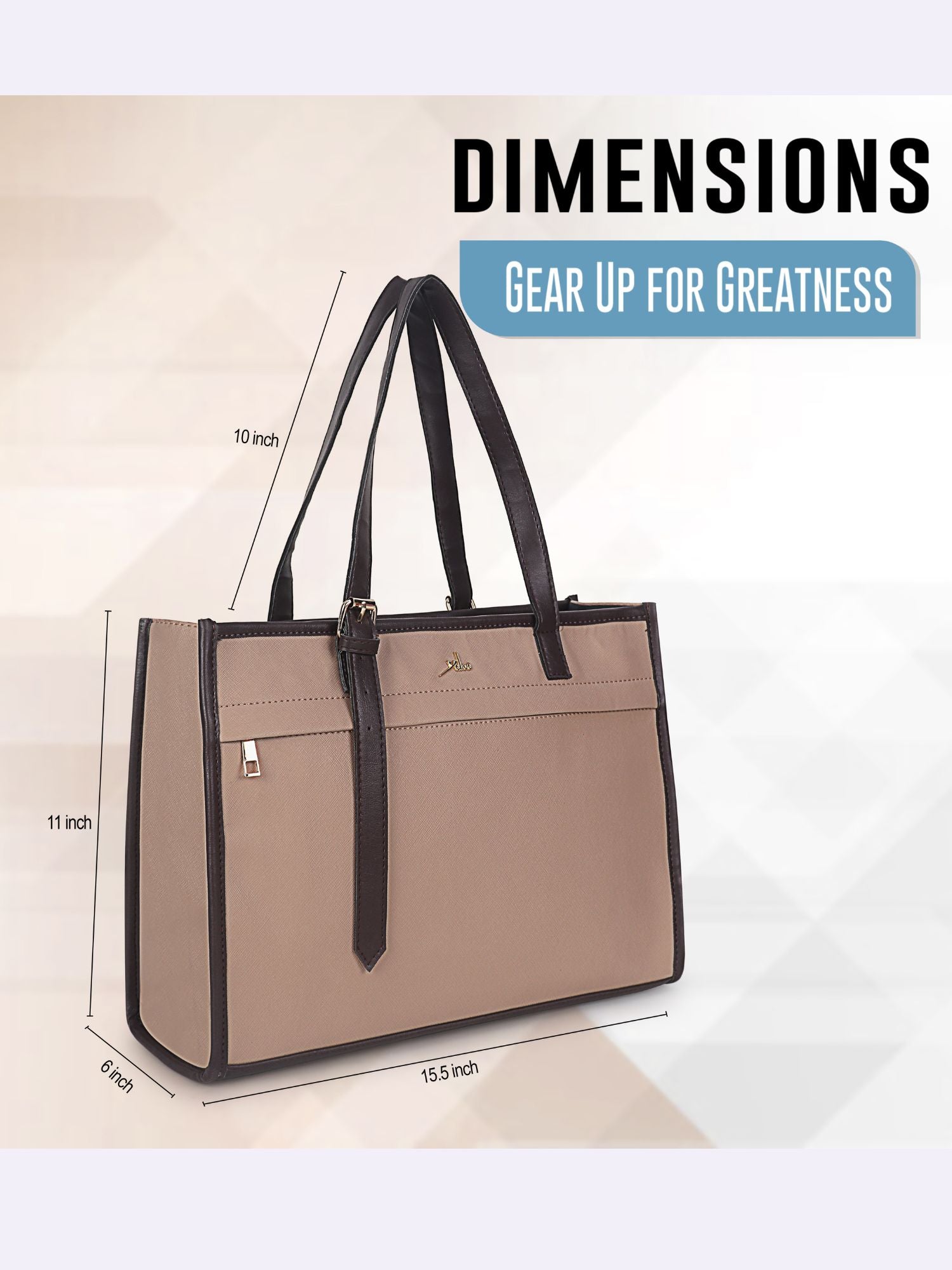 Women's Beige Synthetic Leather Handbag