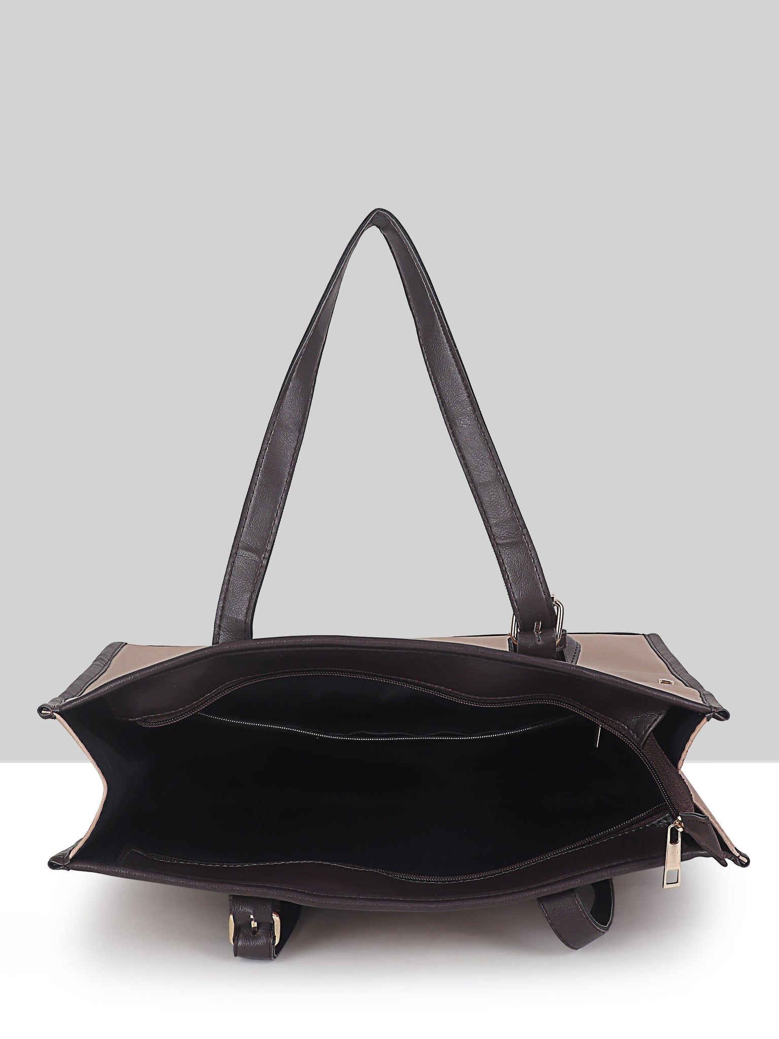 Women's Beige Synthetic Leather Handbag