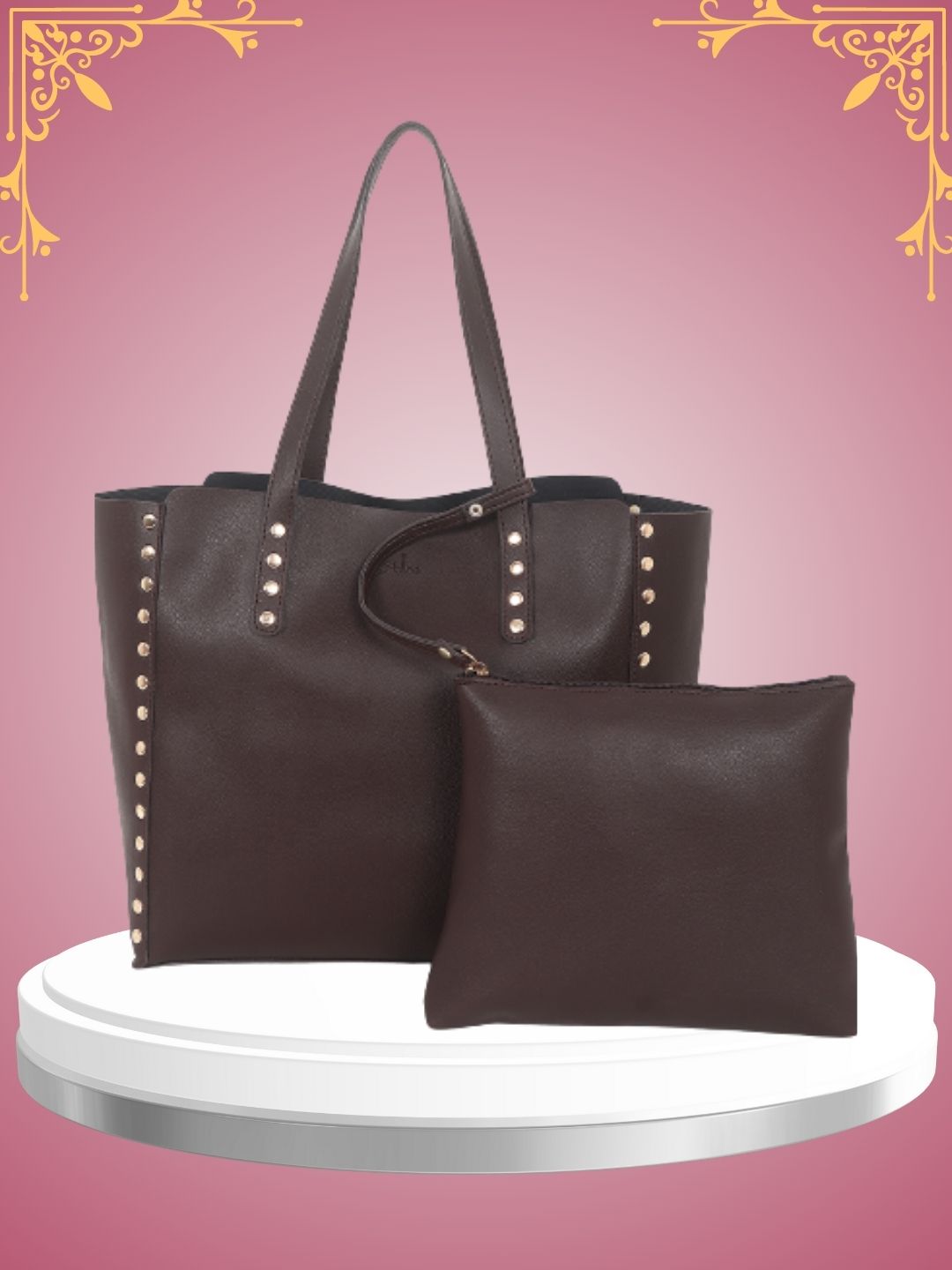 Embellished Tote Bag In Brown