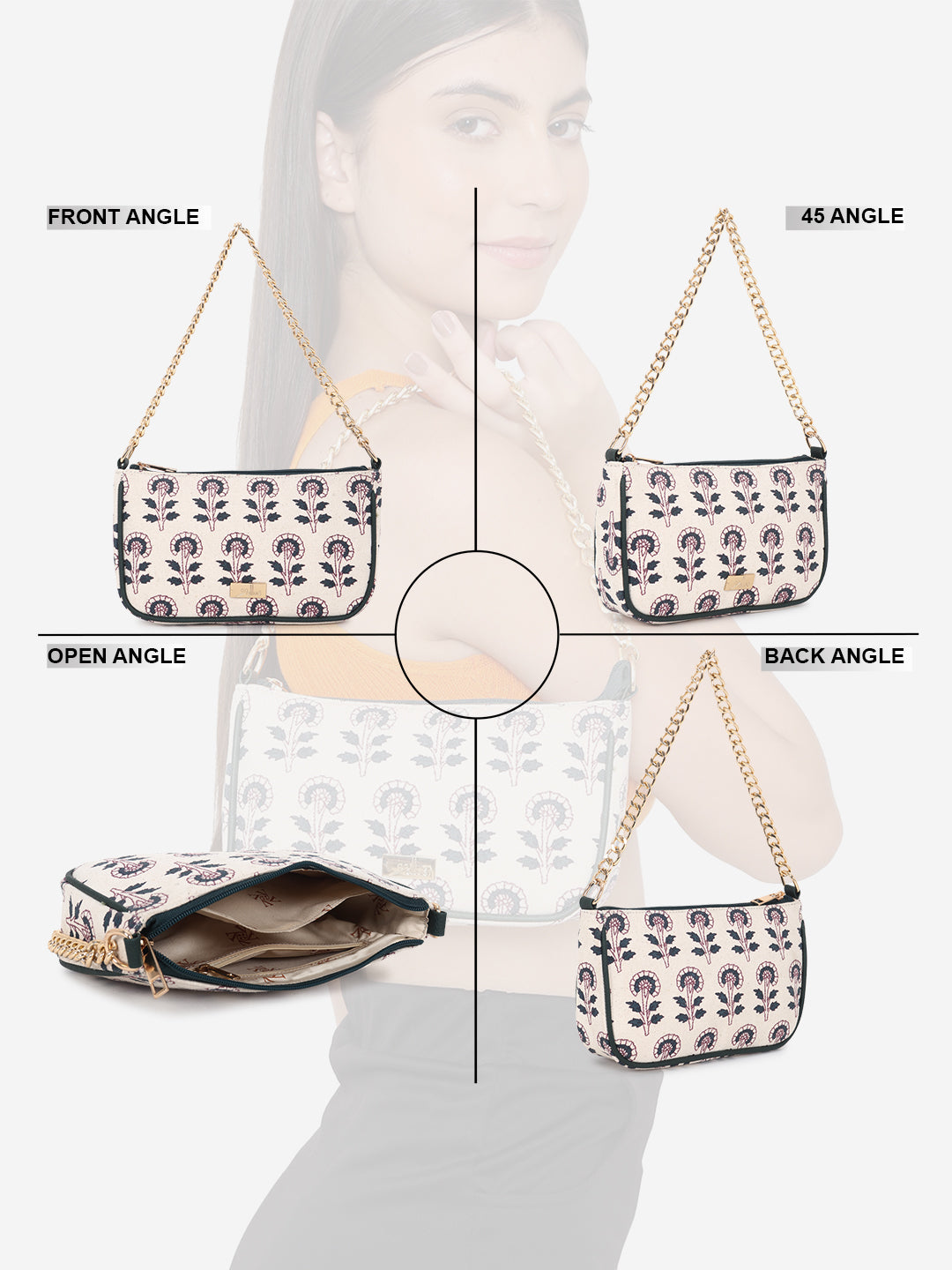 Off White Printed Sling bag