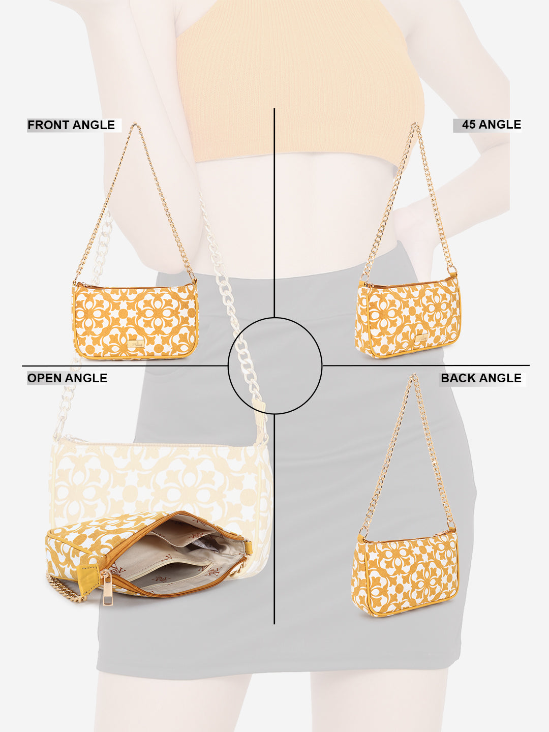 Yellow Printed Sling bag