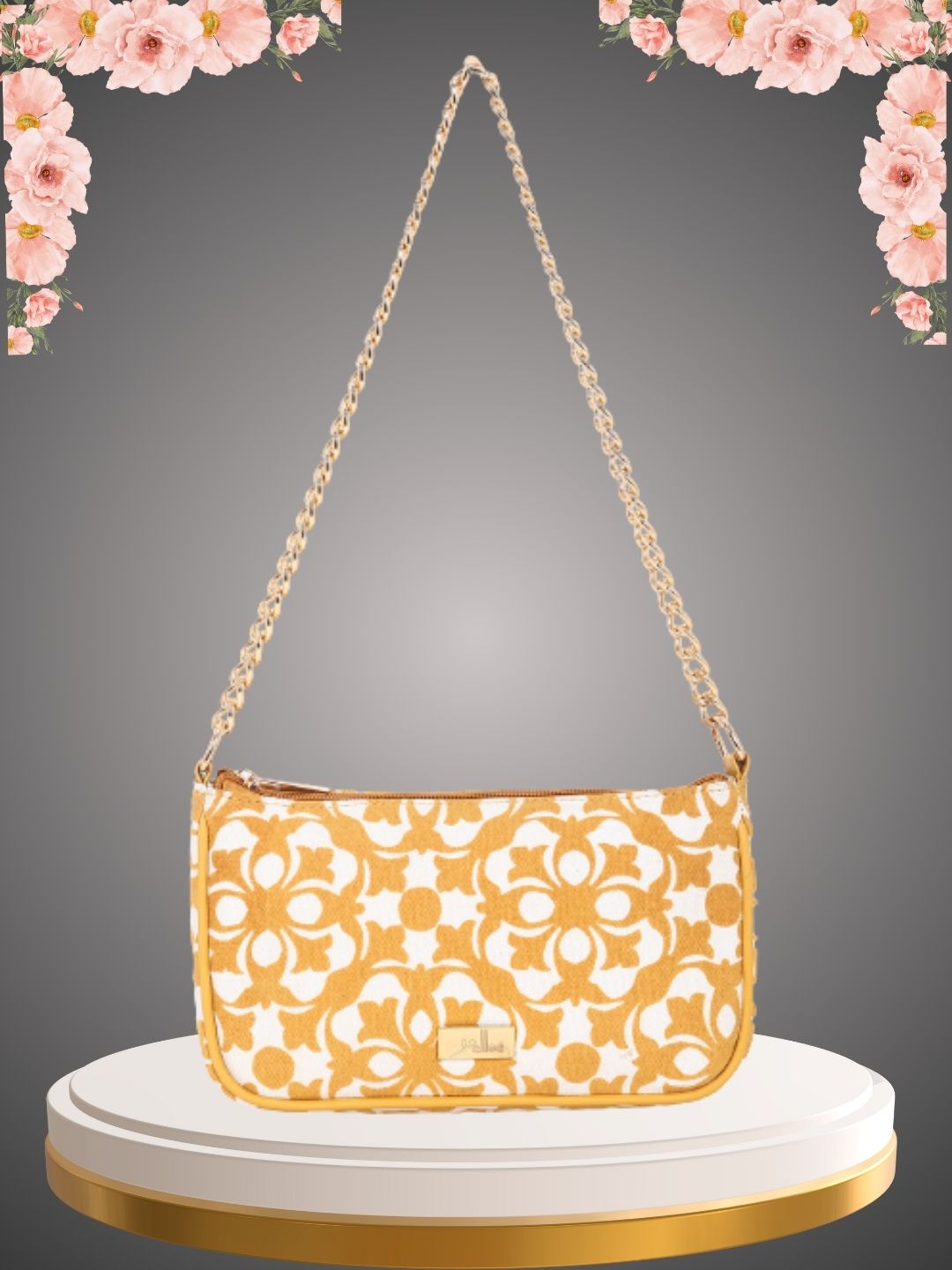 Yellow Printed Sling bag