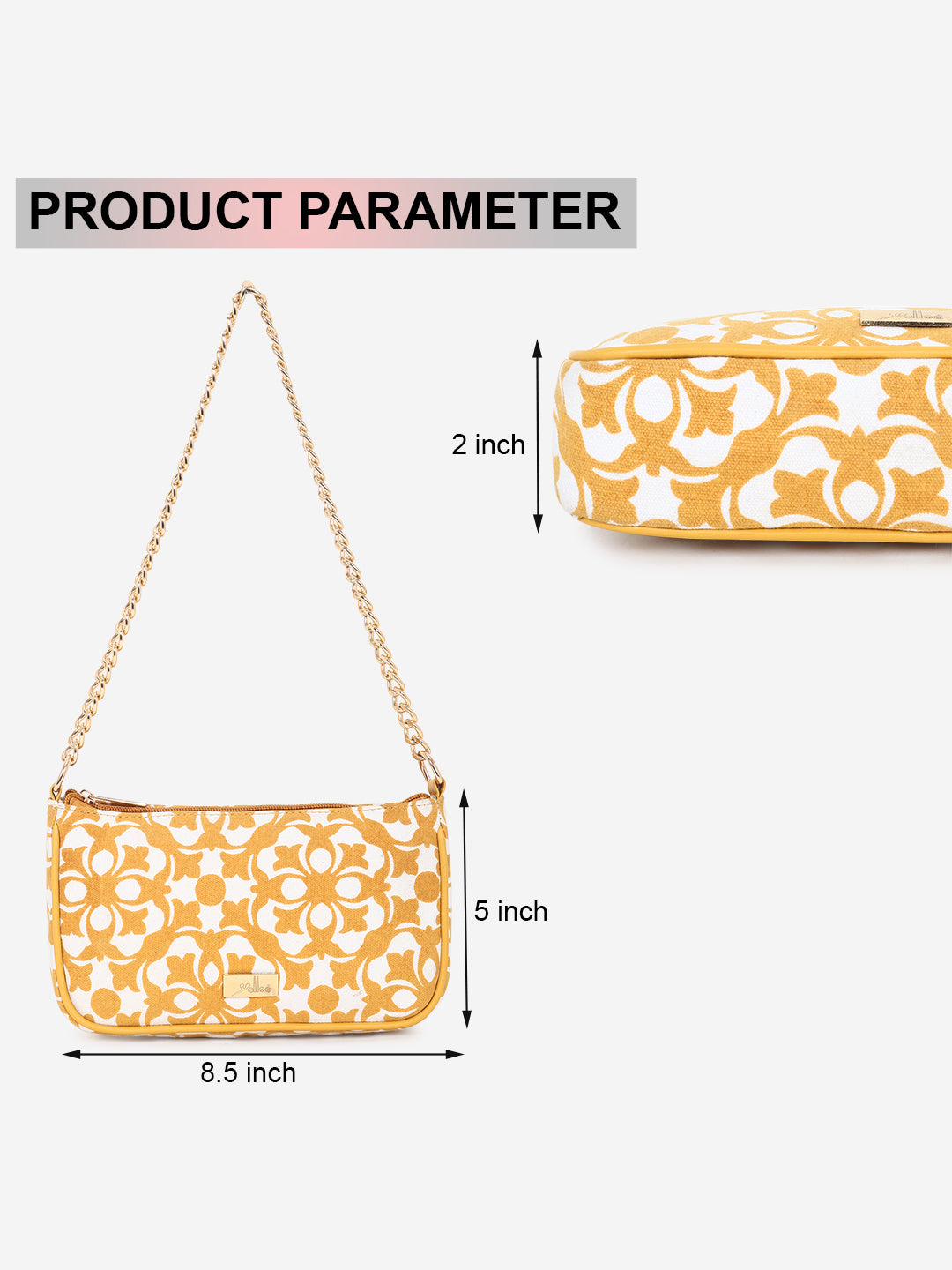 Yellow Printed Sling bag