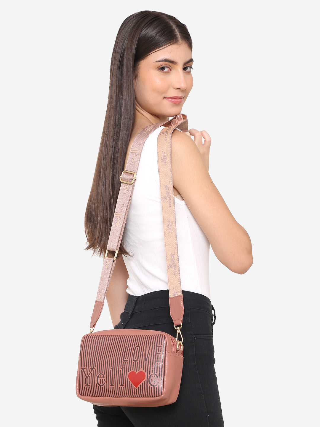 Pink Printed Sling Bag