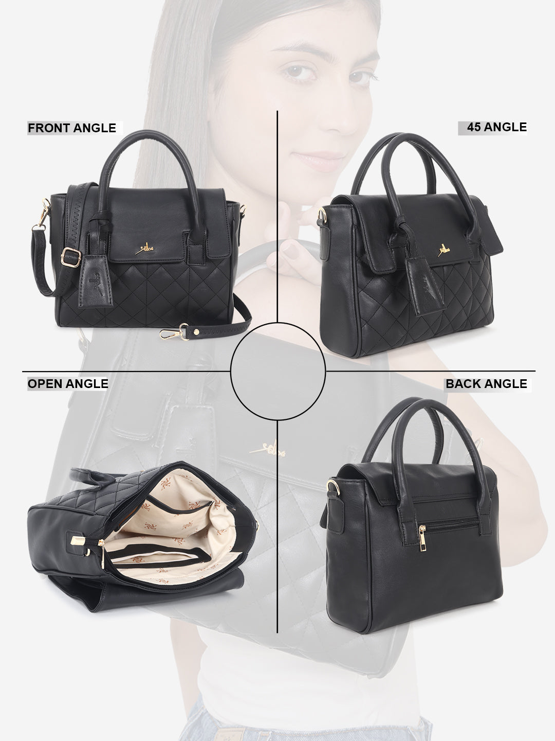 Black Satchel Handbag