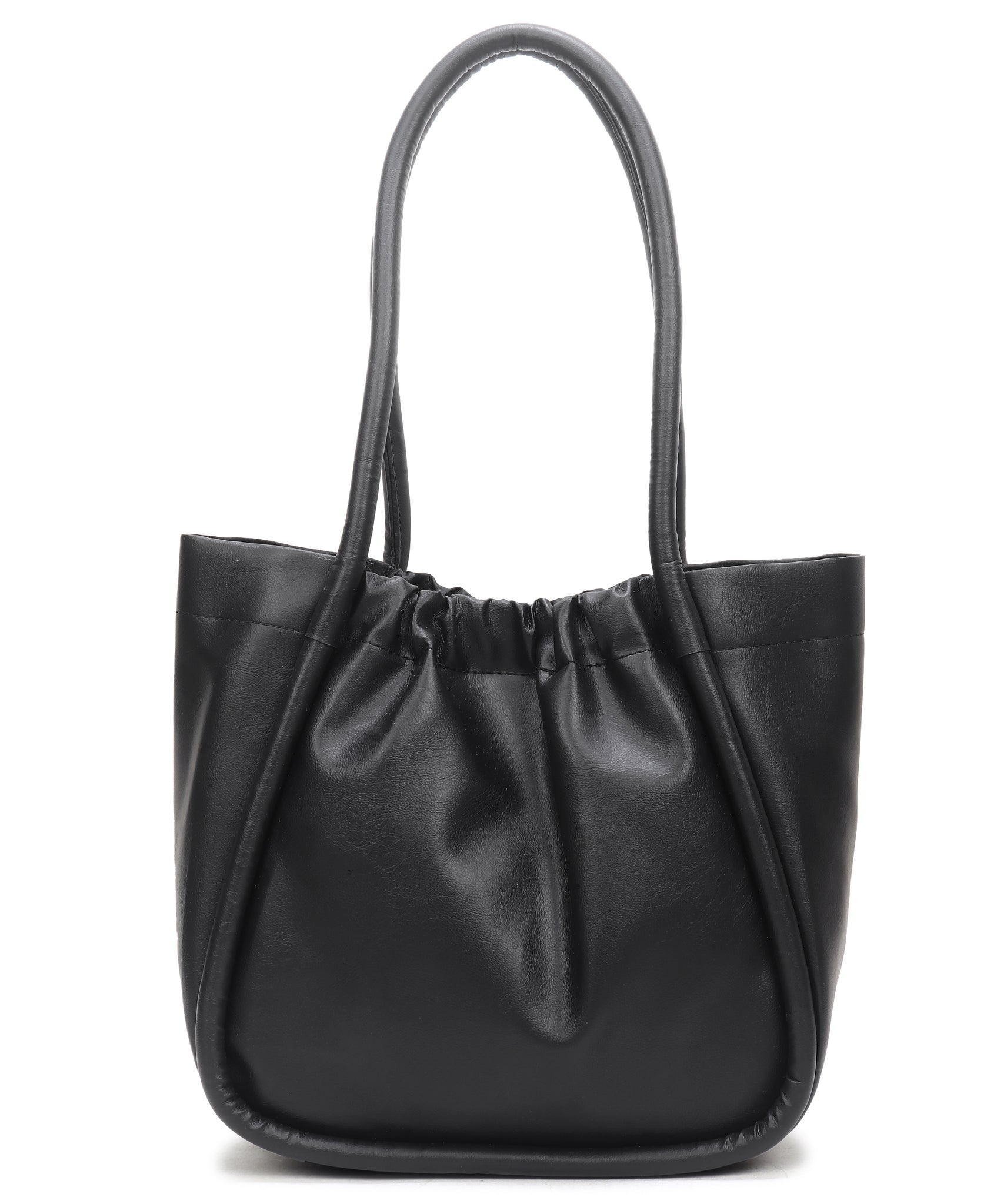 Women Black Medium Solid Shoulder Bag with Pouch