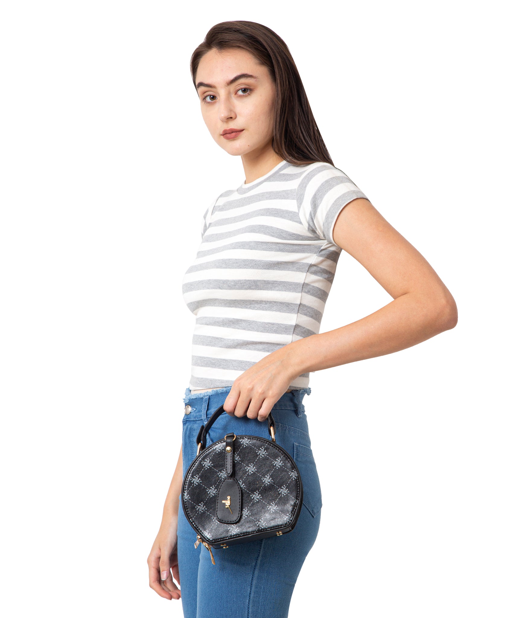 Yelloe Iconic Logo Print Round Sling Bag