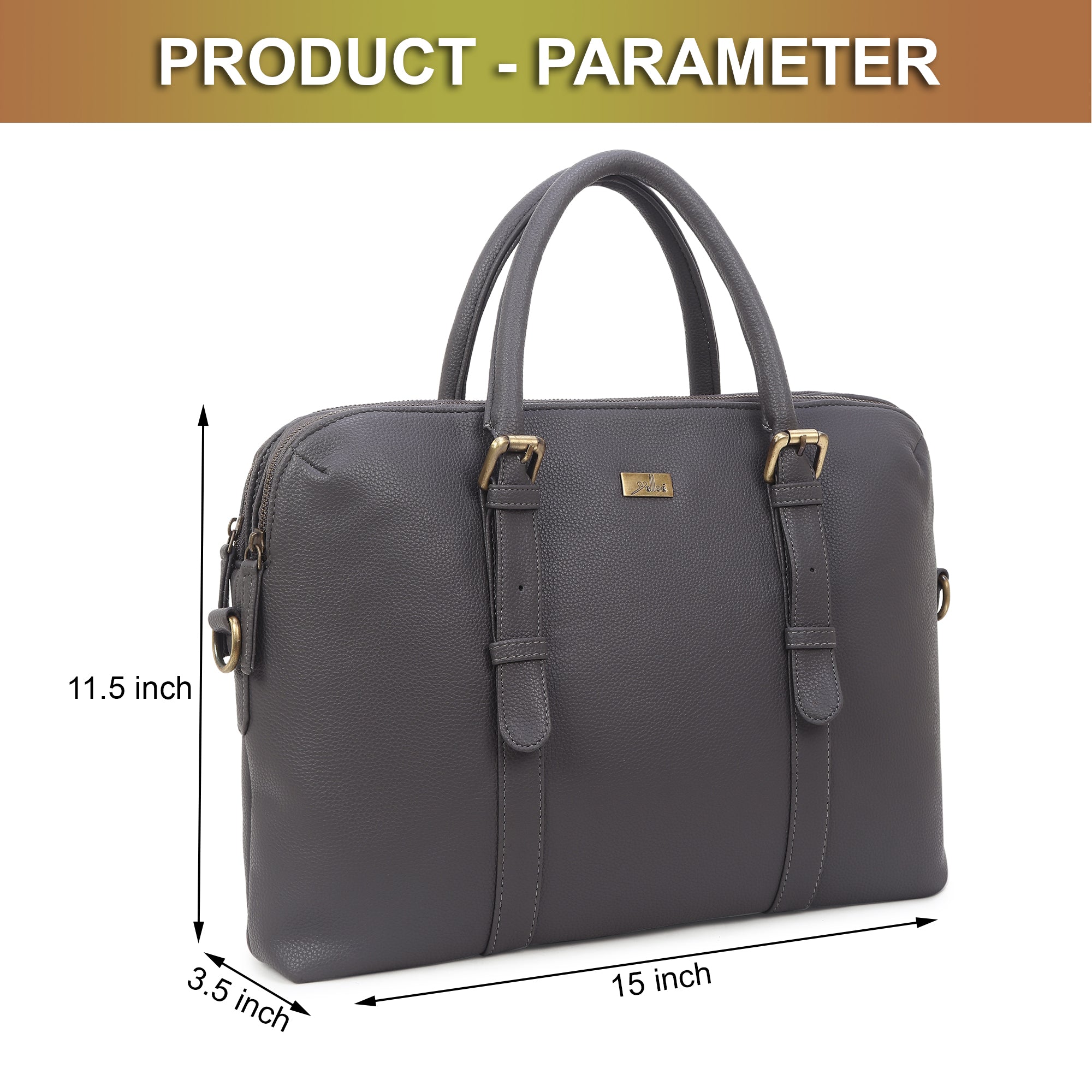 Dark Grey Multicompartment Laptop Bag for Men