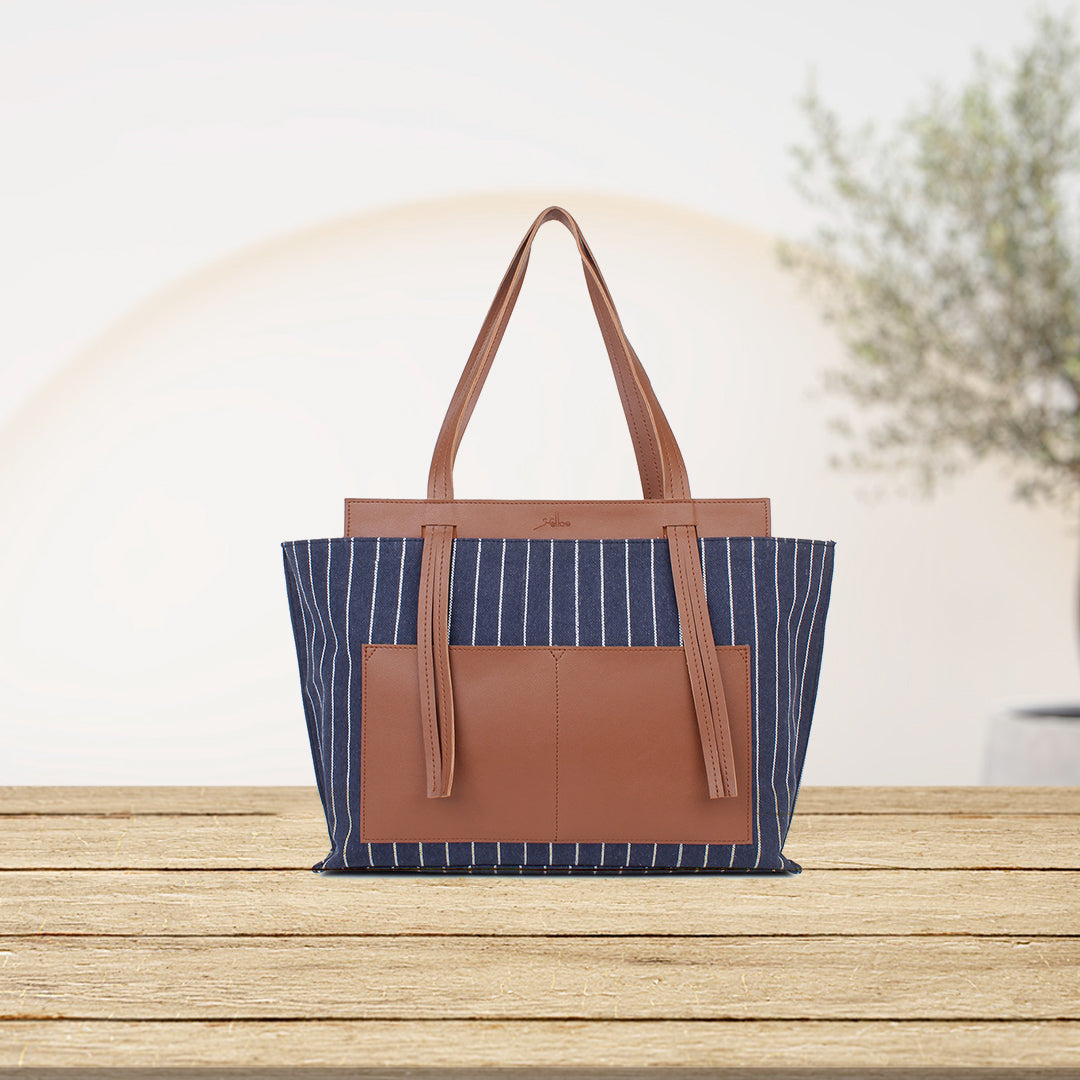 Canvas Oversized Shopper Bag Blue