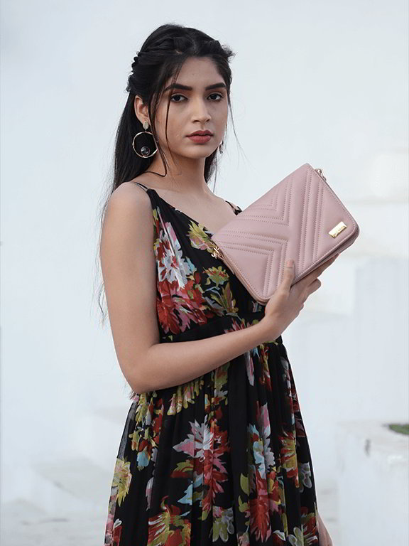Pink Quilted Sling Bag
