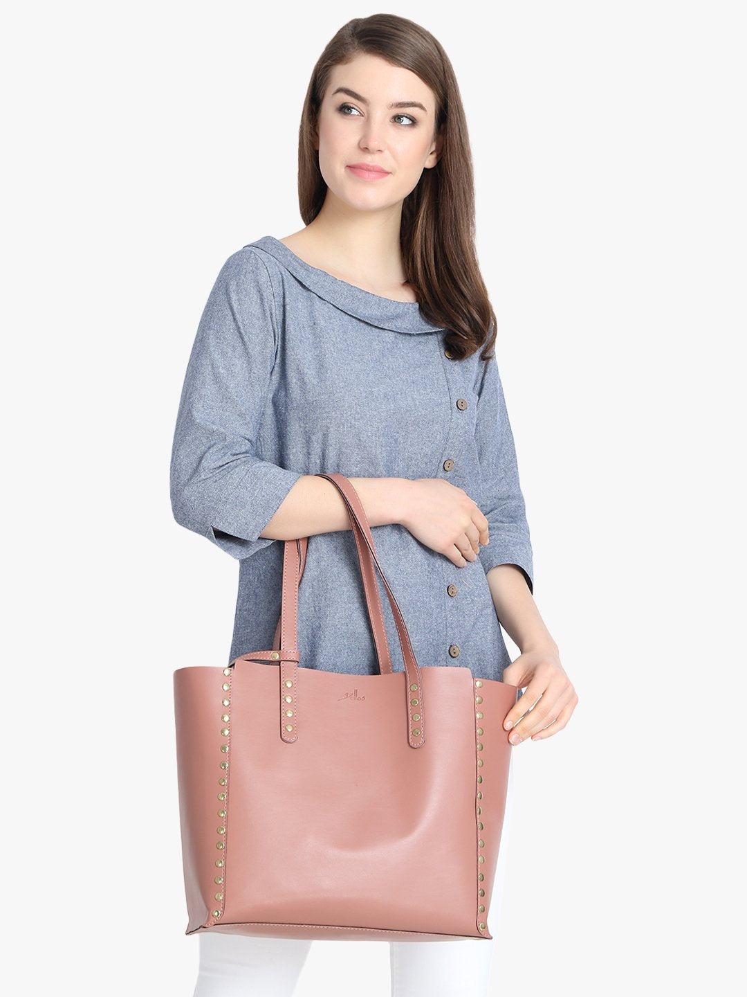 Women's Embellished Tote Bag in (Pink)