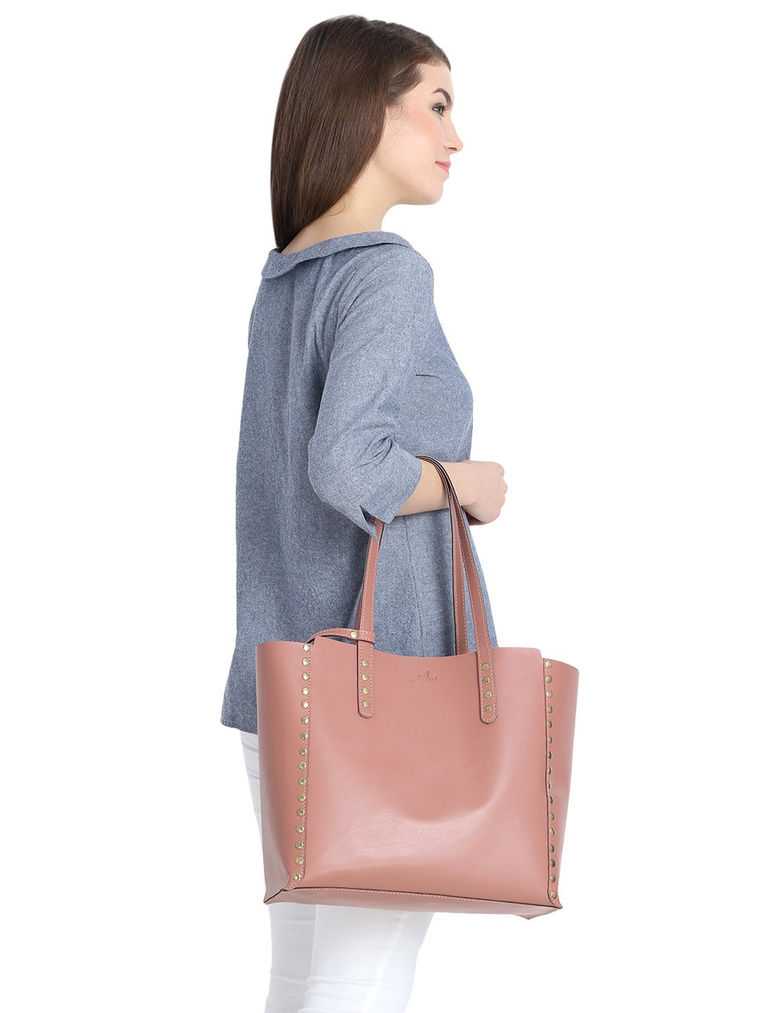 Women's Embellished Tote Bag in (Pink)