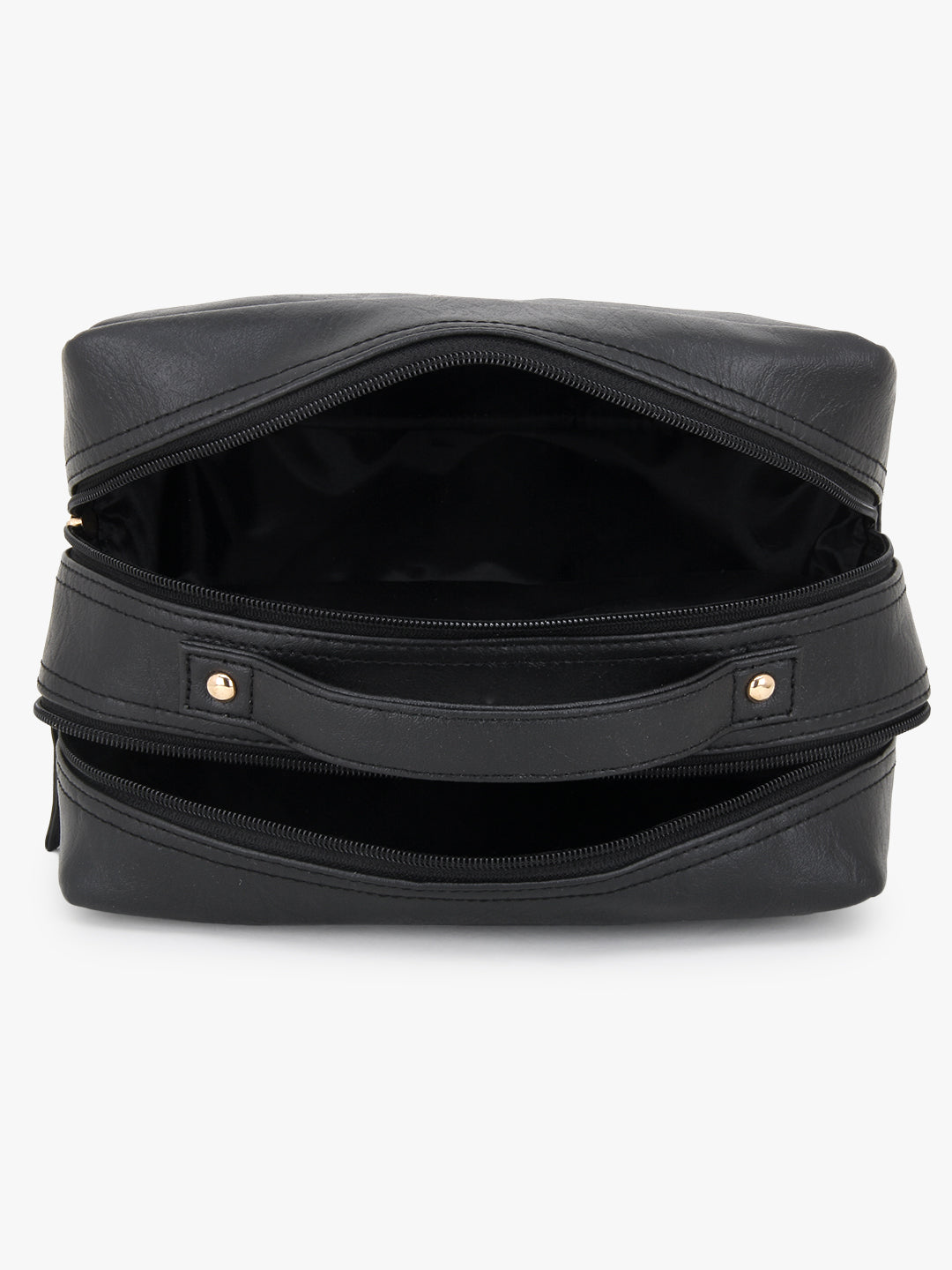 Two Compartment Travel Kit in Black