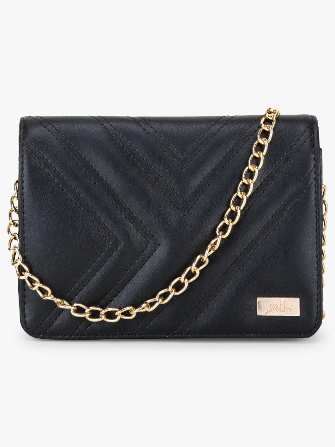 Trendy Black Quilted Sling Bag