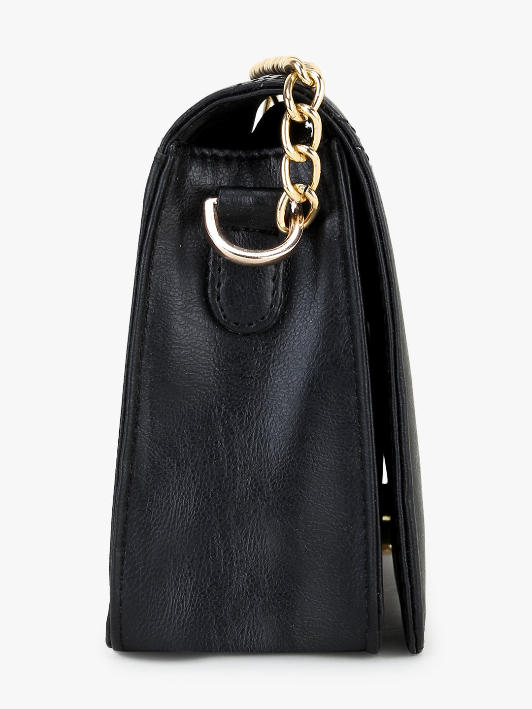 Trendy Black Quilted Sling Bag