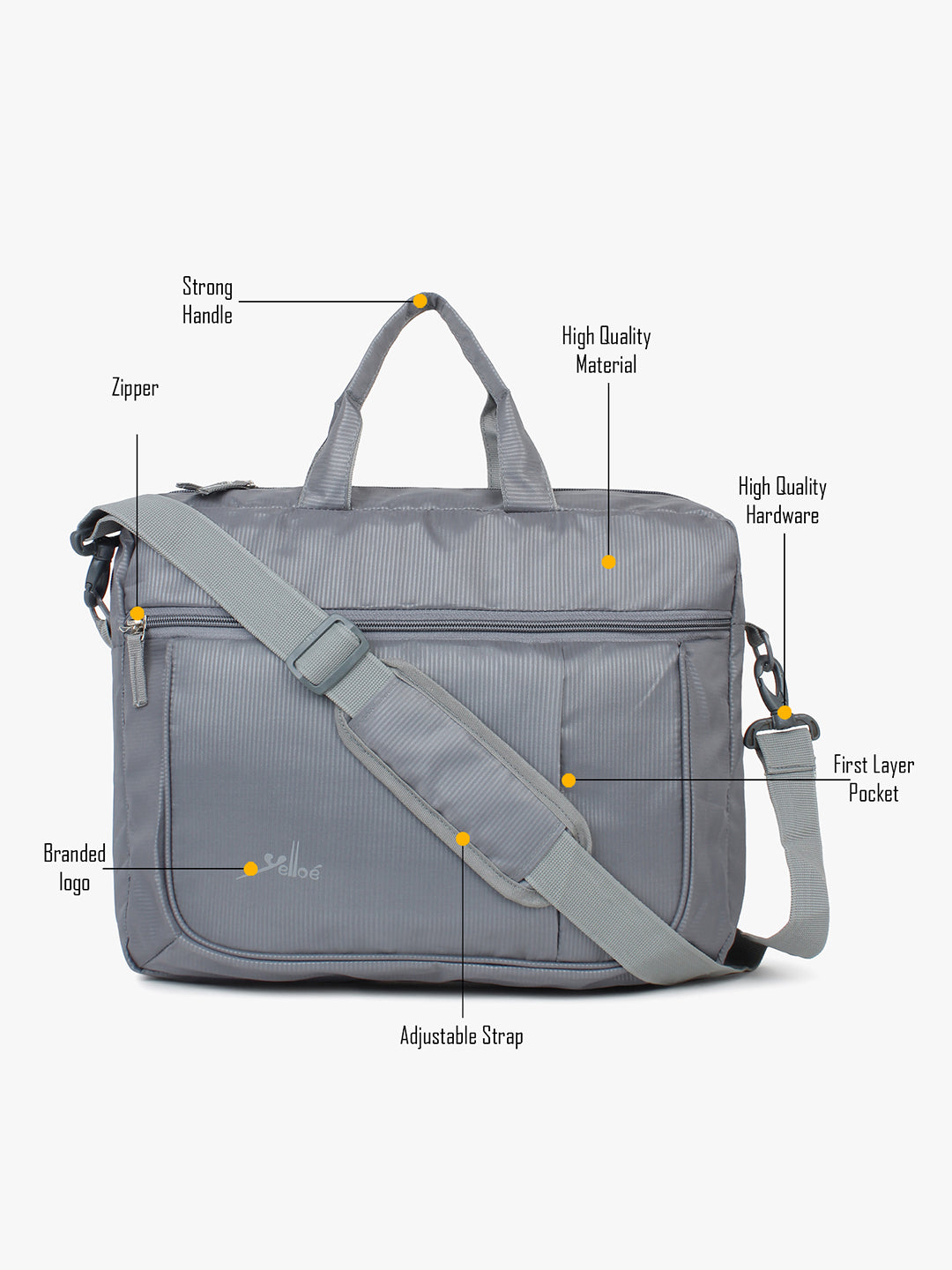 Grey Multi Compartment Laptop Bag