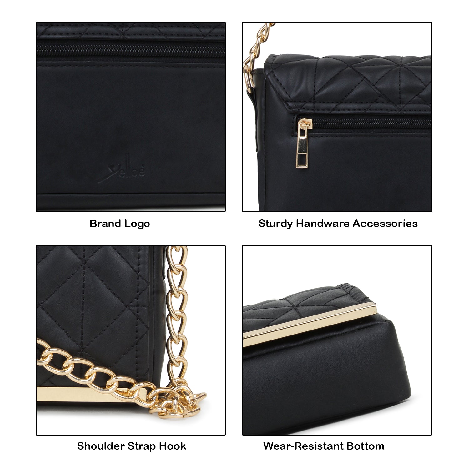 Women's Quilted Handheld Chain Bag