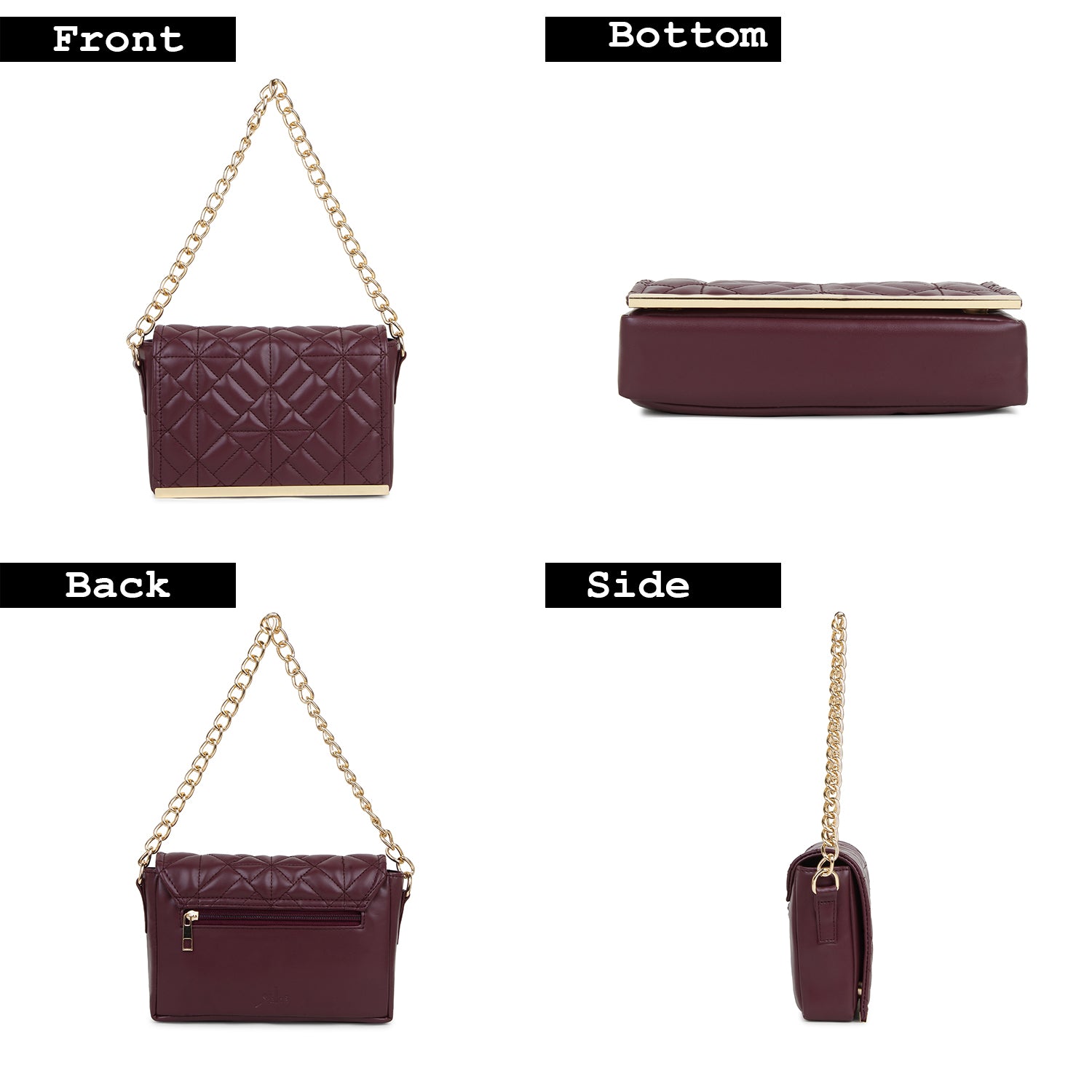 Women's Quilted Handheld Chain Bag