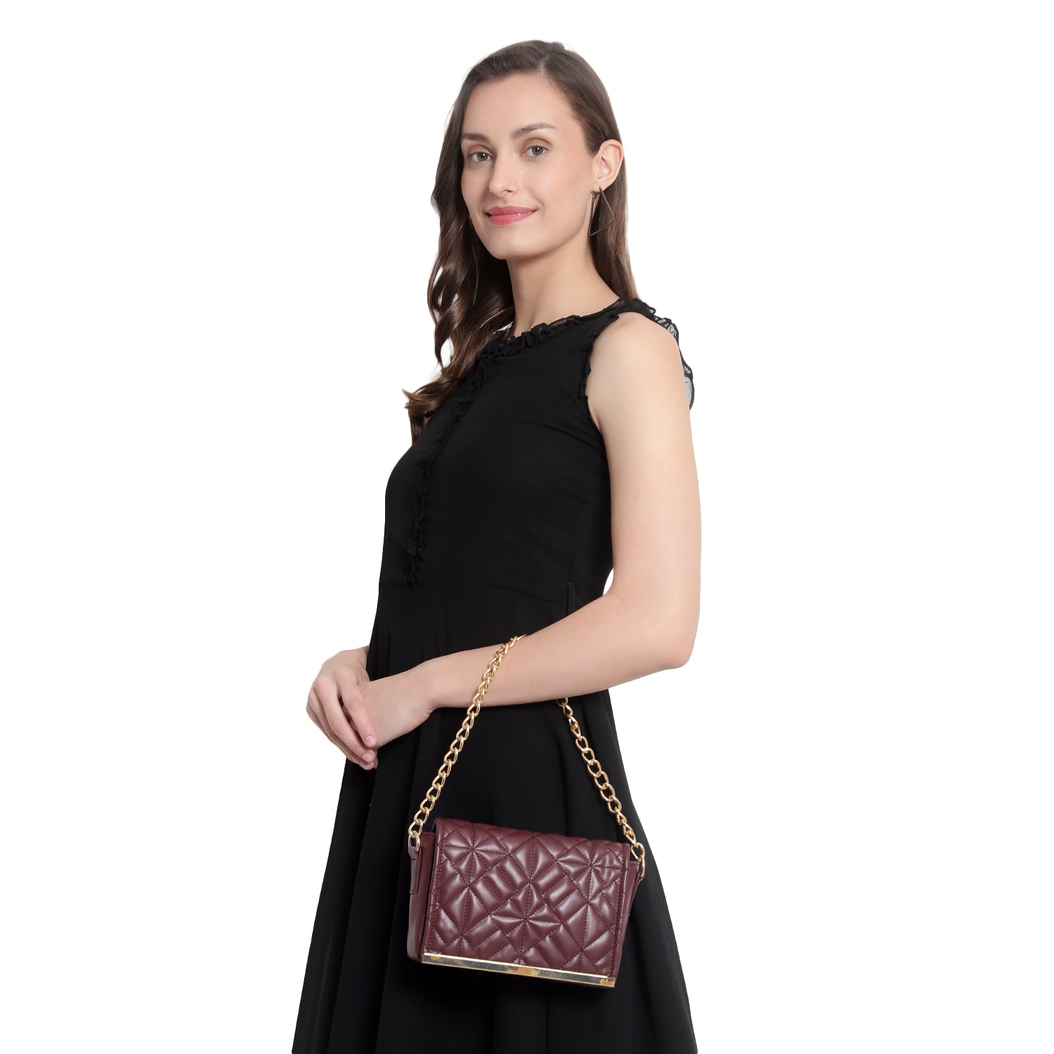 Women's Quilted Handheld Chain Bag