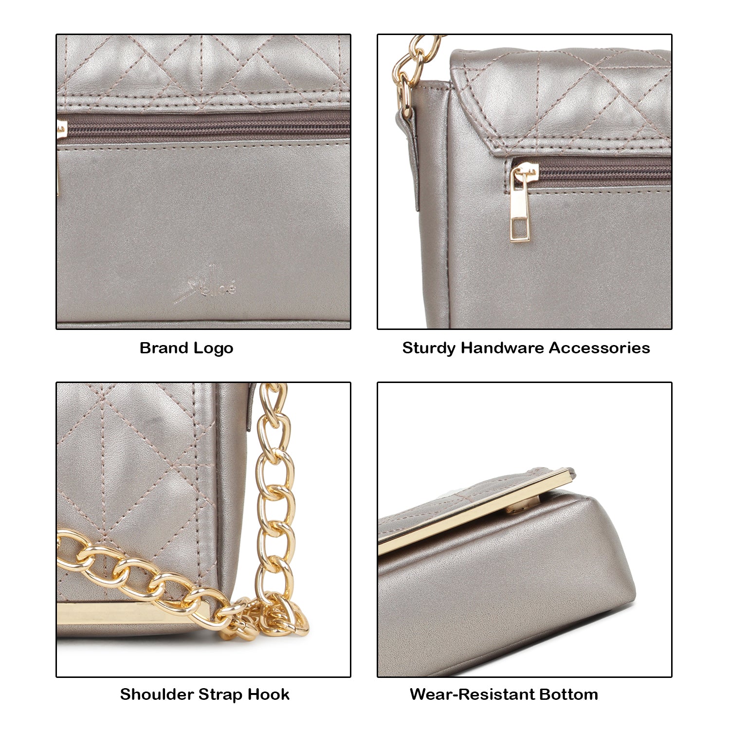 Women's Quilted Handheld Chain Bag