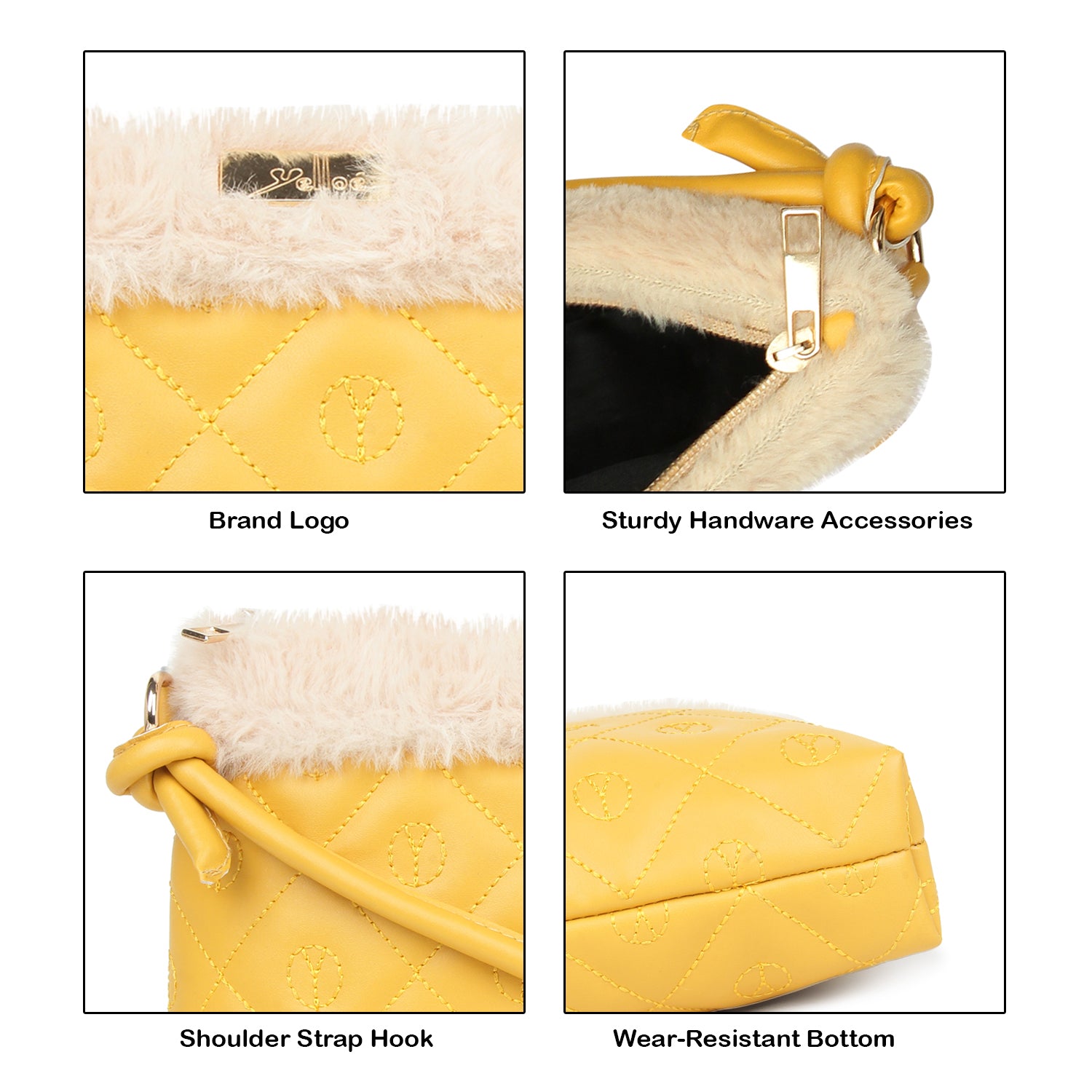 Tan Quilted Small Sling Bag
