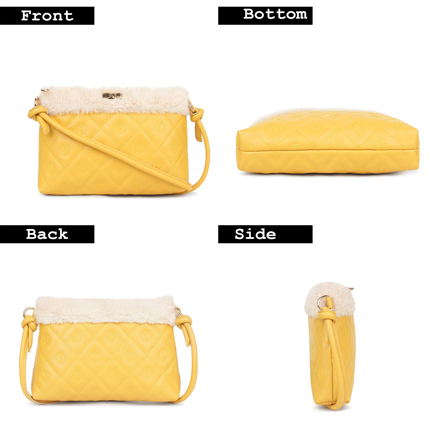 Tan Quilted Small Sling Bag