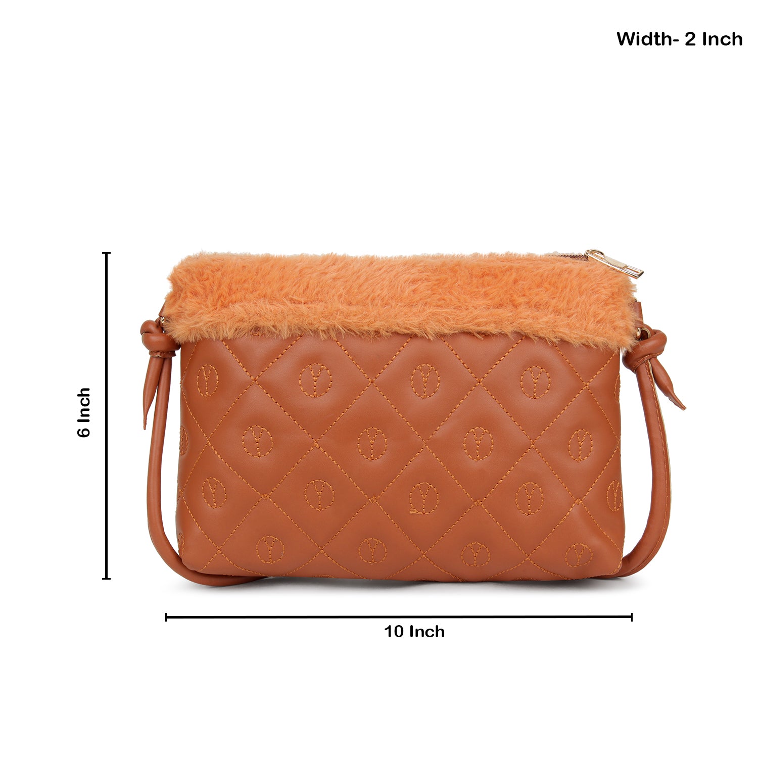 Tan Quilted Small Sling Bag