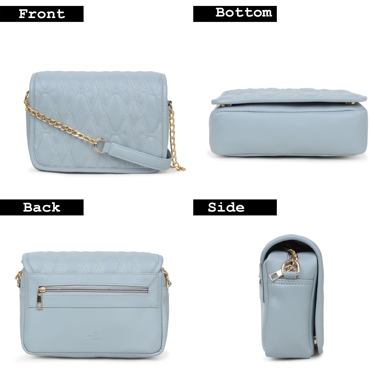 SKY BLUE Quilted Medium  Sling Bag
