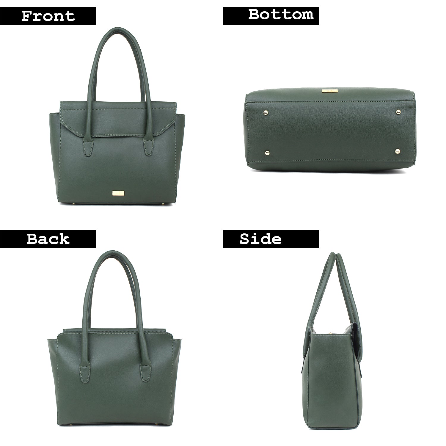 Oversized Green multi compartment tote Bag