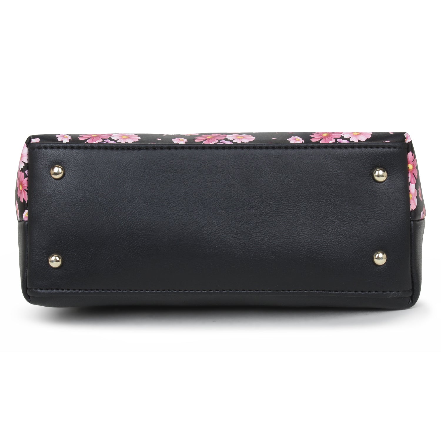 Black Floral Printed Structured Sling Bag